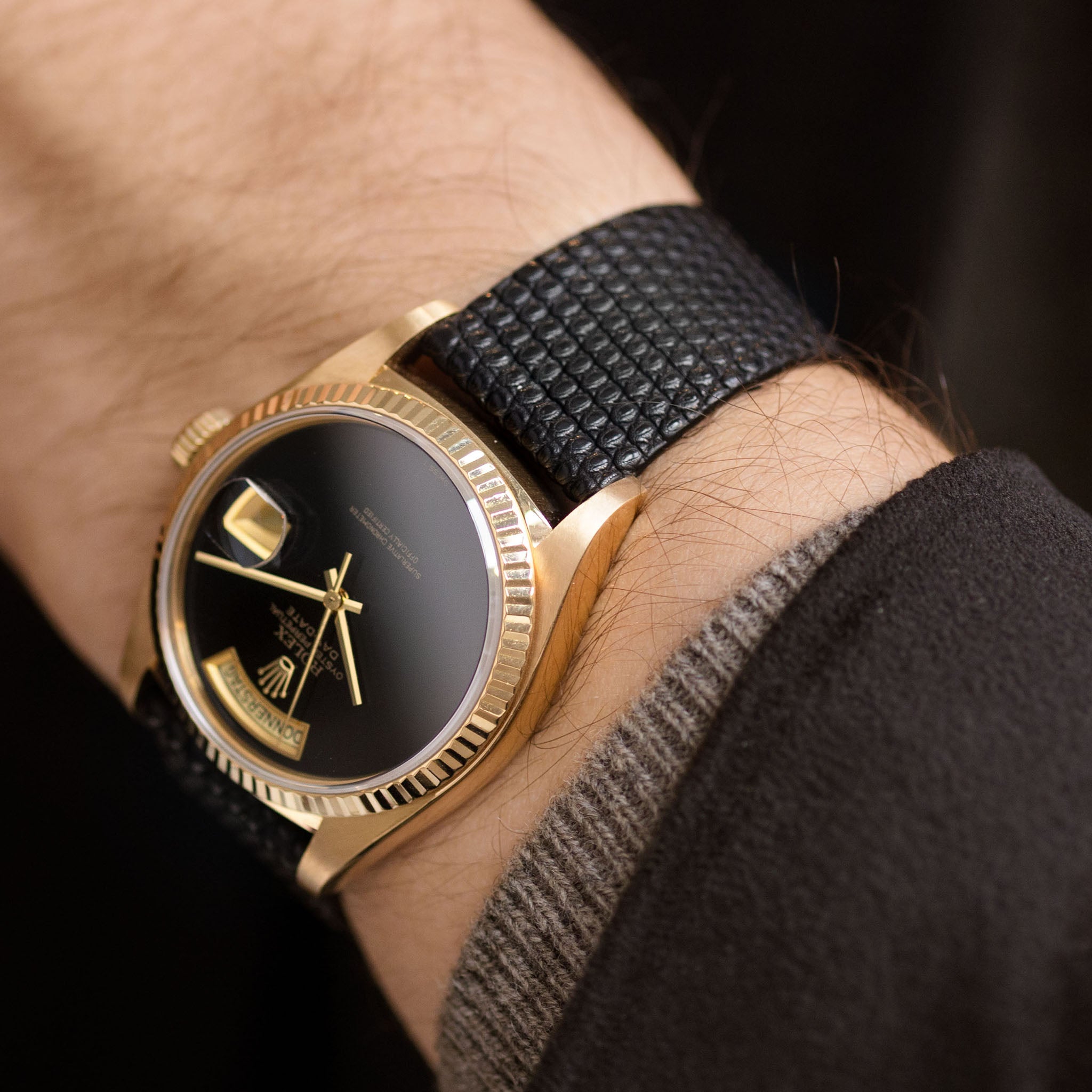 The Double Sided Black Lizard Strap - Jubilee Edition by Bulang & Sons