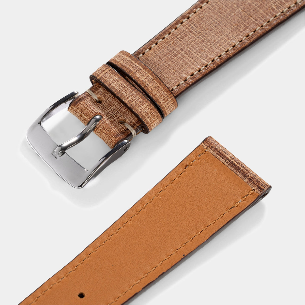 Strap for Rolex Datejust 1601 1603 16014 16030 - Elegant Brown Linen Leather