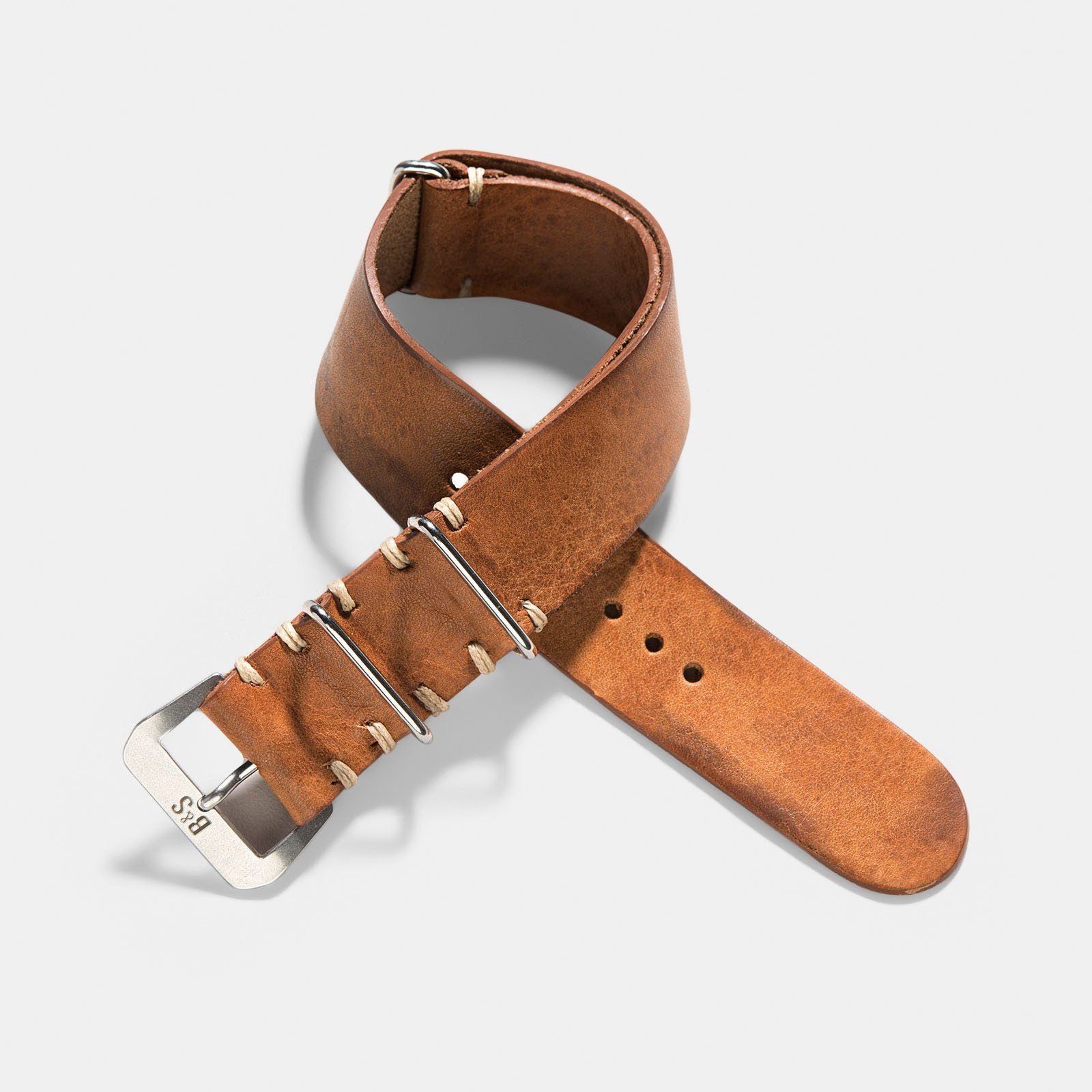 Strap for Rolex Submariner 5513 & 1680 - Caramel Brown Single Pass Leather