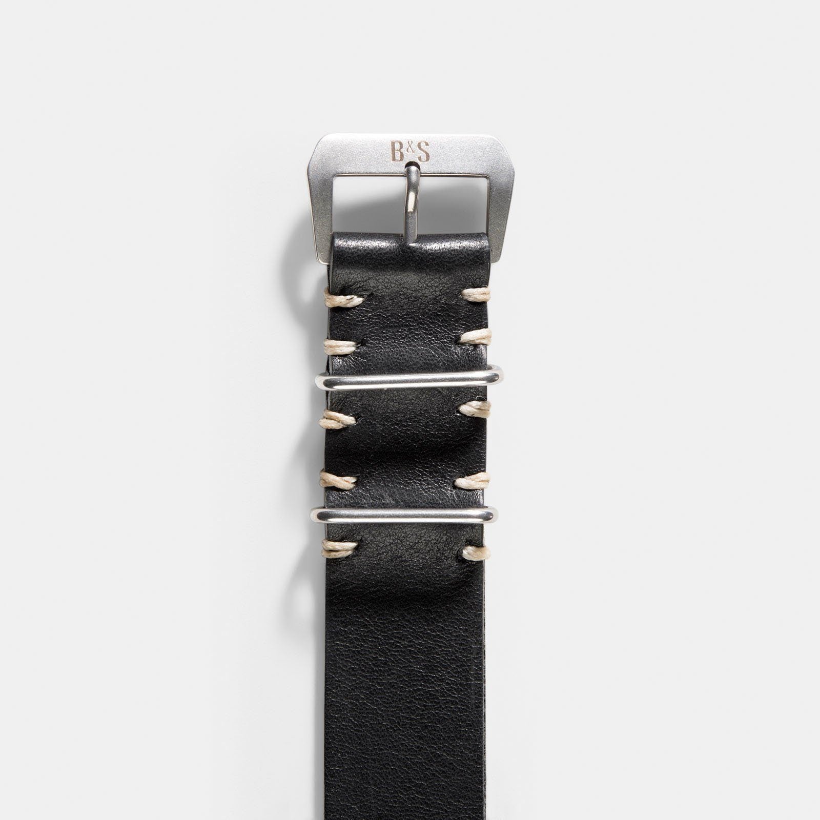 Strap for IWC Flieger Chronograph - Black Single Pass Leather (20mm)