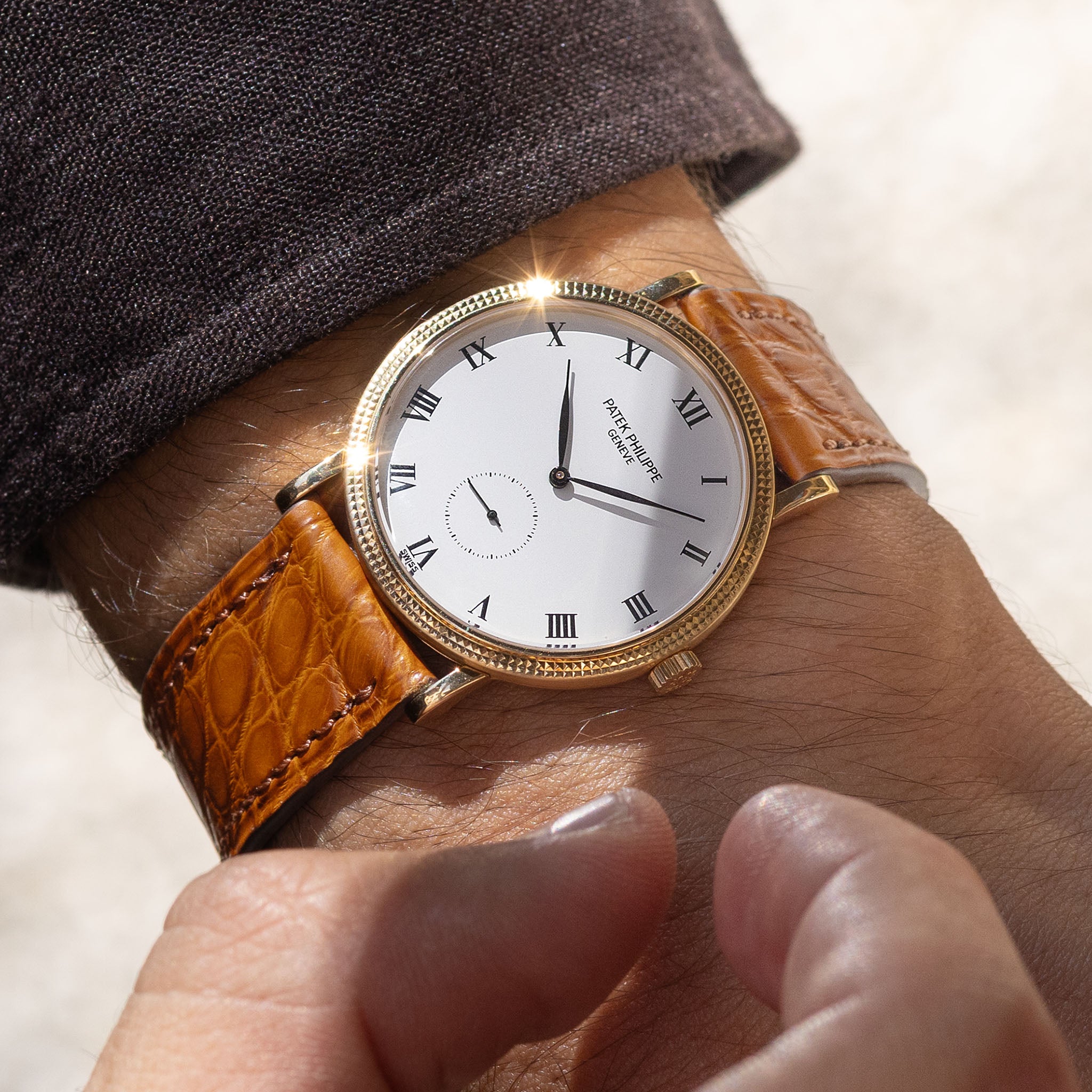 Cognac Alligator Watch Strap
