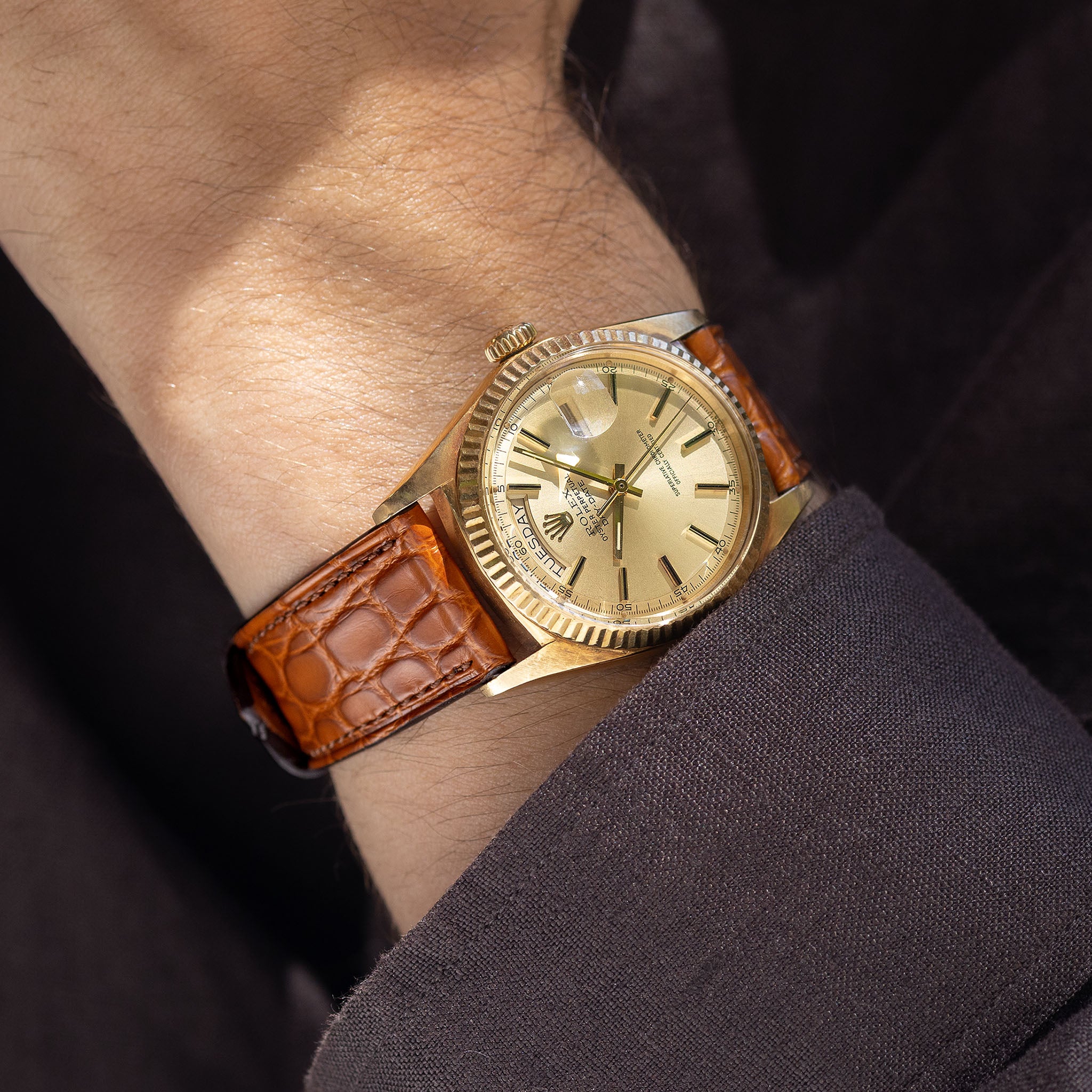 Cognac Alligator Watch Strap