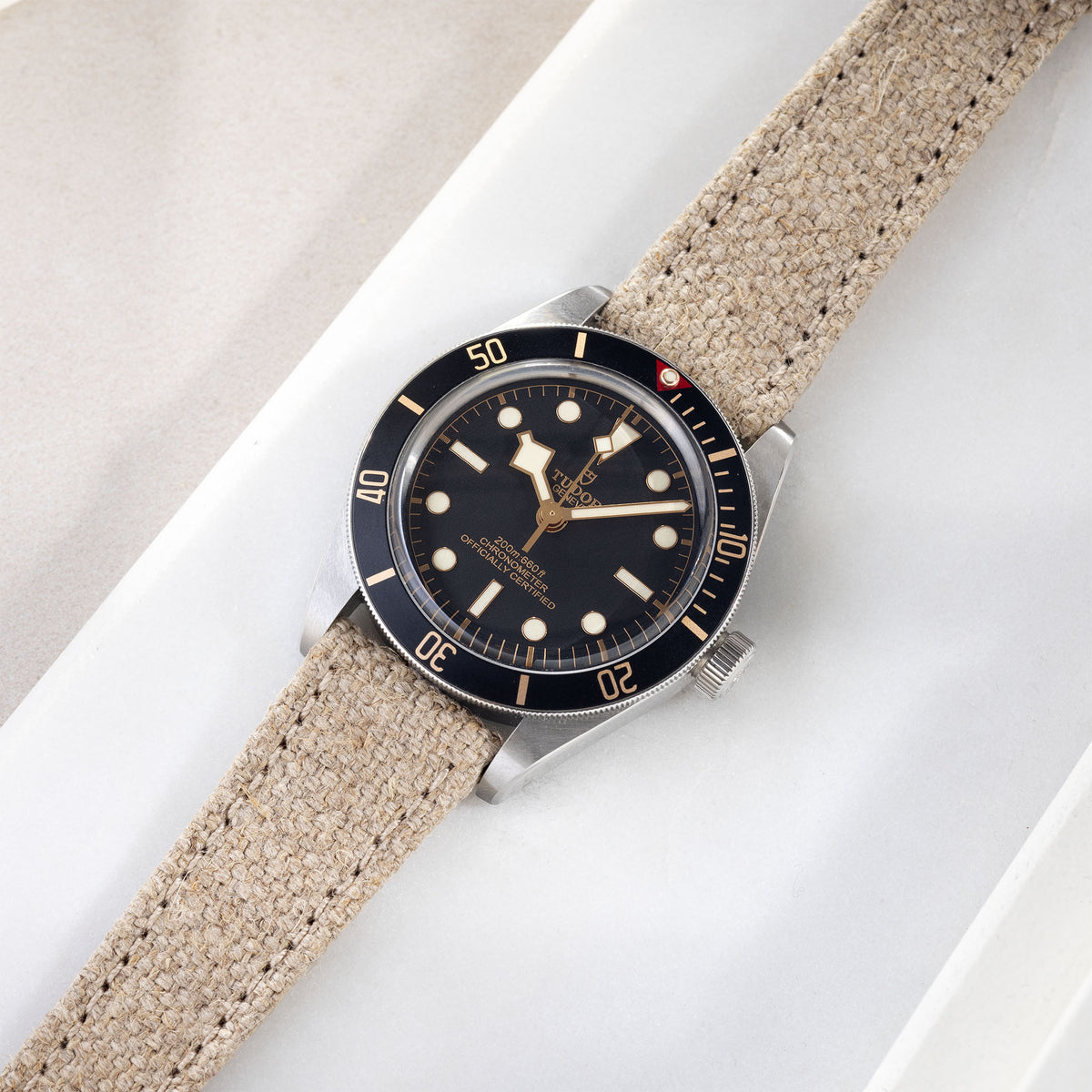 Linen Sand Canvas Watch Strap