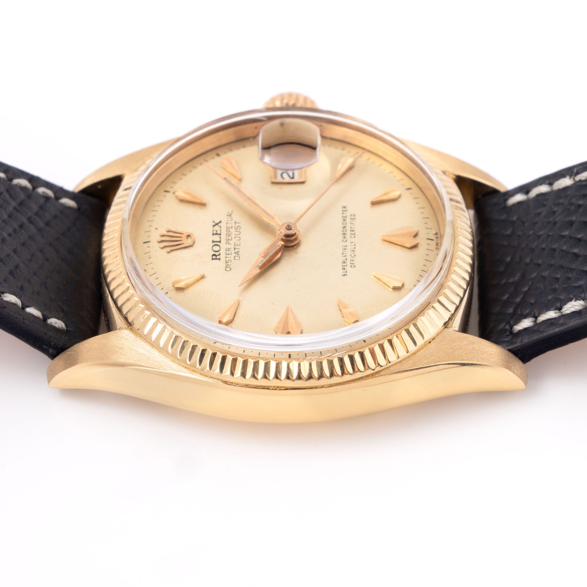 Rolex Oyster Perpetual Datejust ref 6605 Cream Dial in 18k Yellow Gold