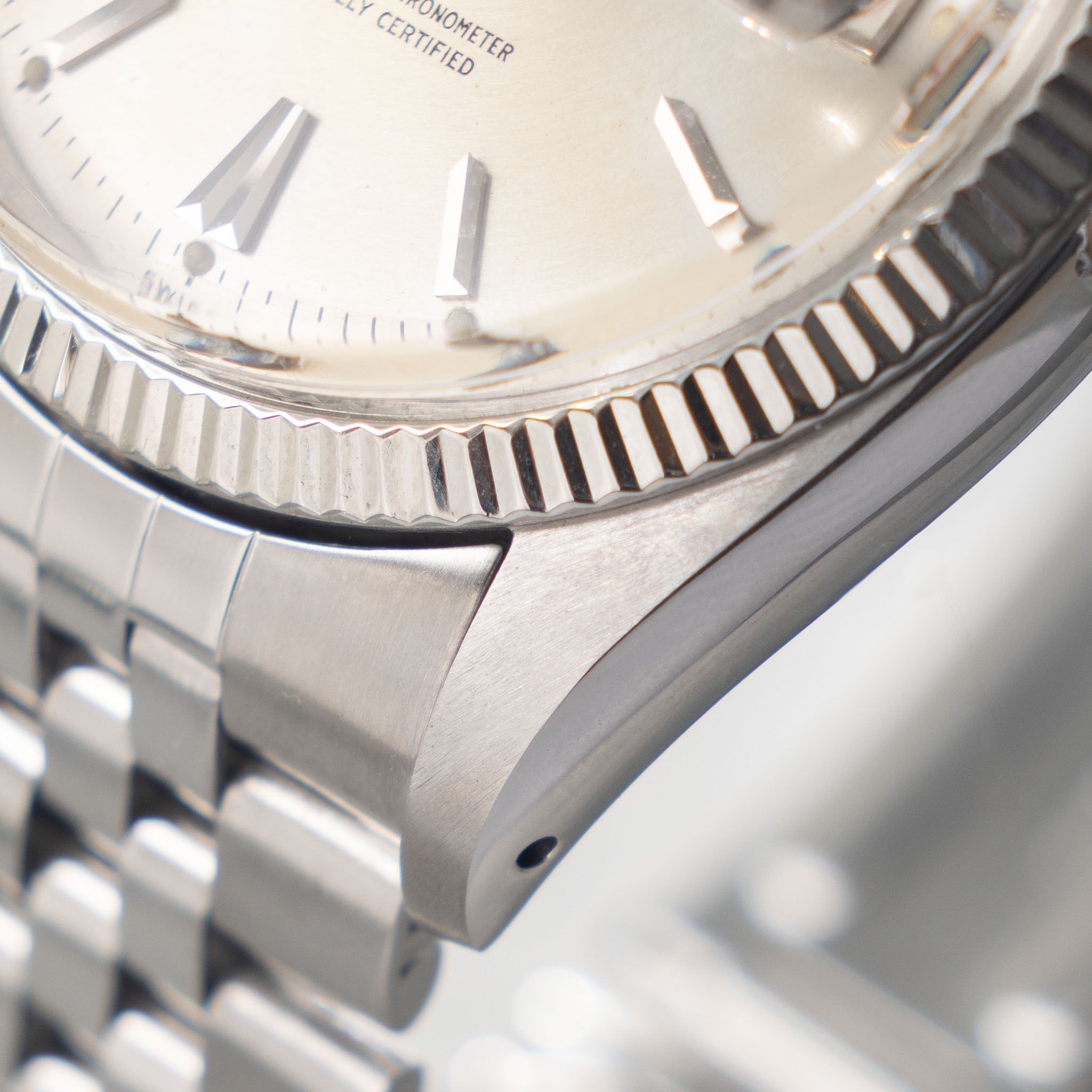 Rolex Datejust 6605 Silver Circular Finish Dial with Roulette Date