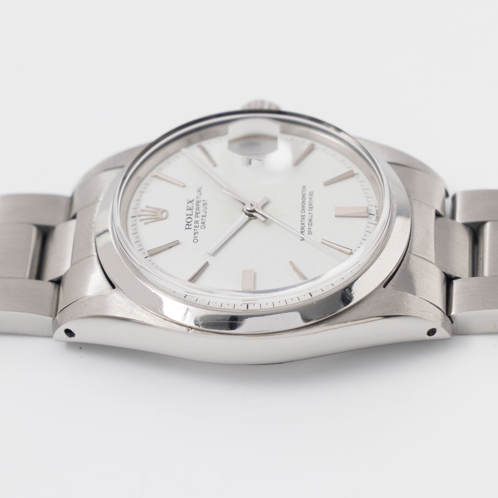 Rolex Datejust white “doorstop “ white no lume dial ref 1600