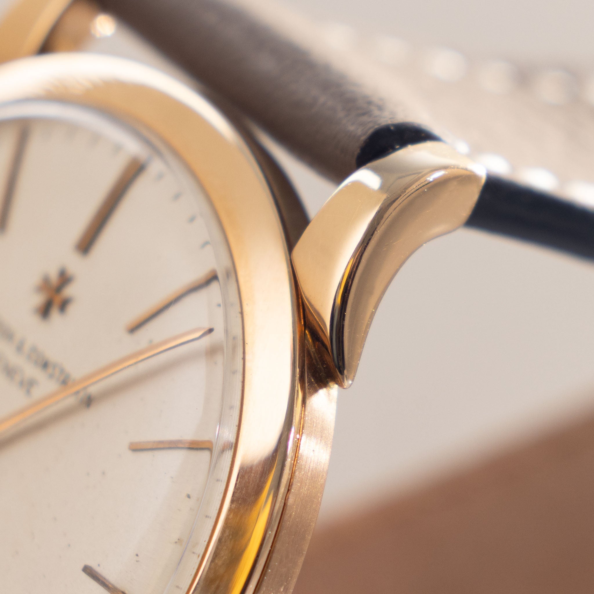 Vacheron Constantin 18 k rose gold scroll lug Dresswatch cream dial ref 6030