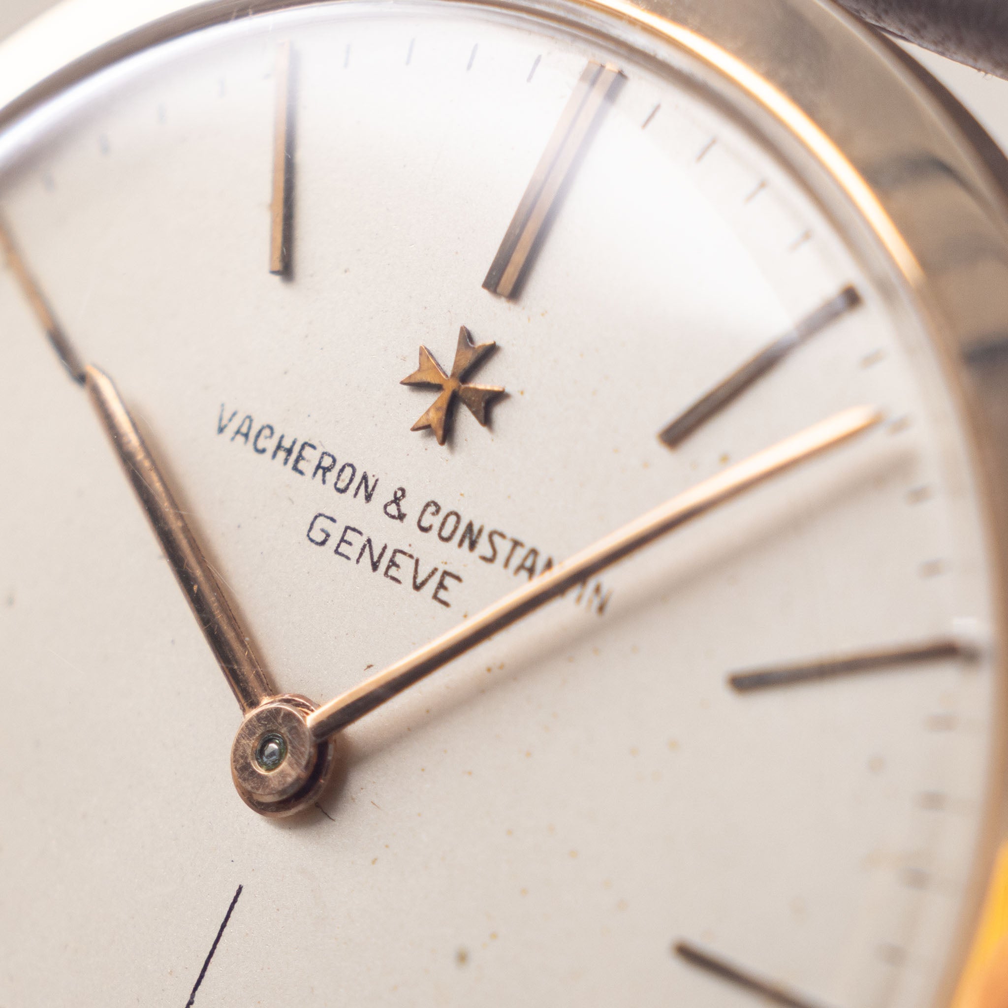 Vacheron Constantin 18 k rose gold scroll lug Dresswatch cream dial ref 6030