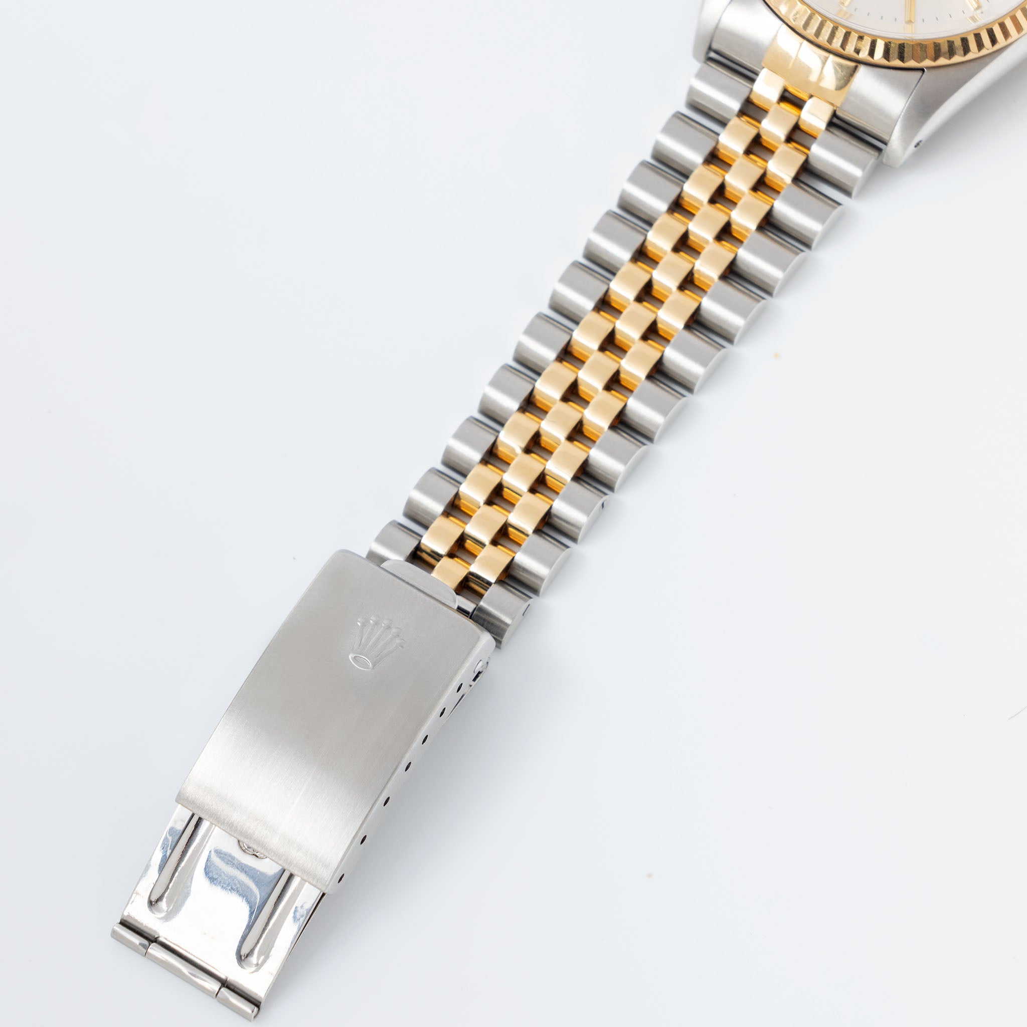 Rolex Datejust Silver Khanjar Dial Steel and Gold with Original Box and Service Card ref 16013