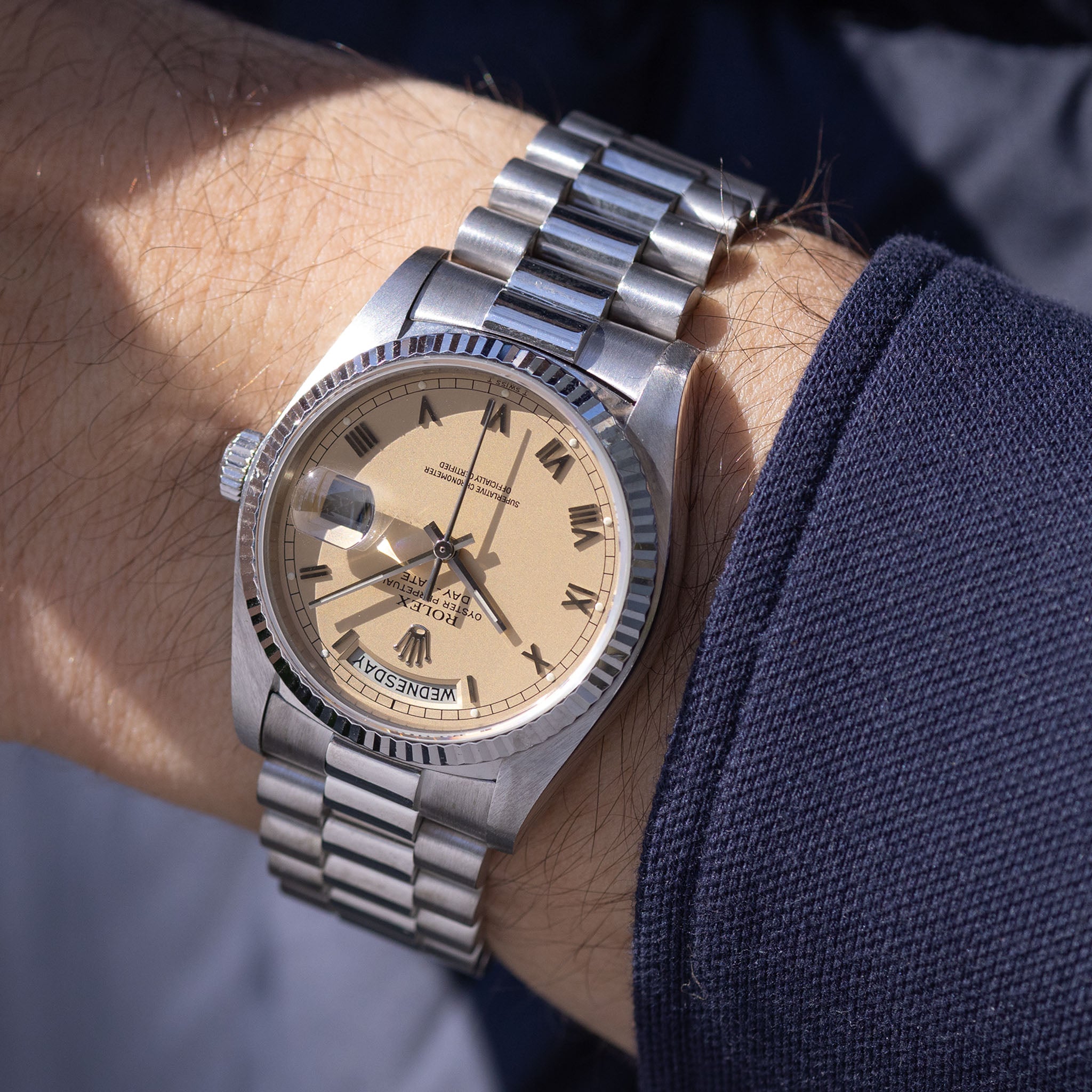 Rolex Day-Date 18039 Salmon Dial in 18k White Gold Box and Paper Set