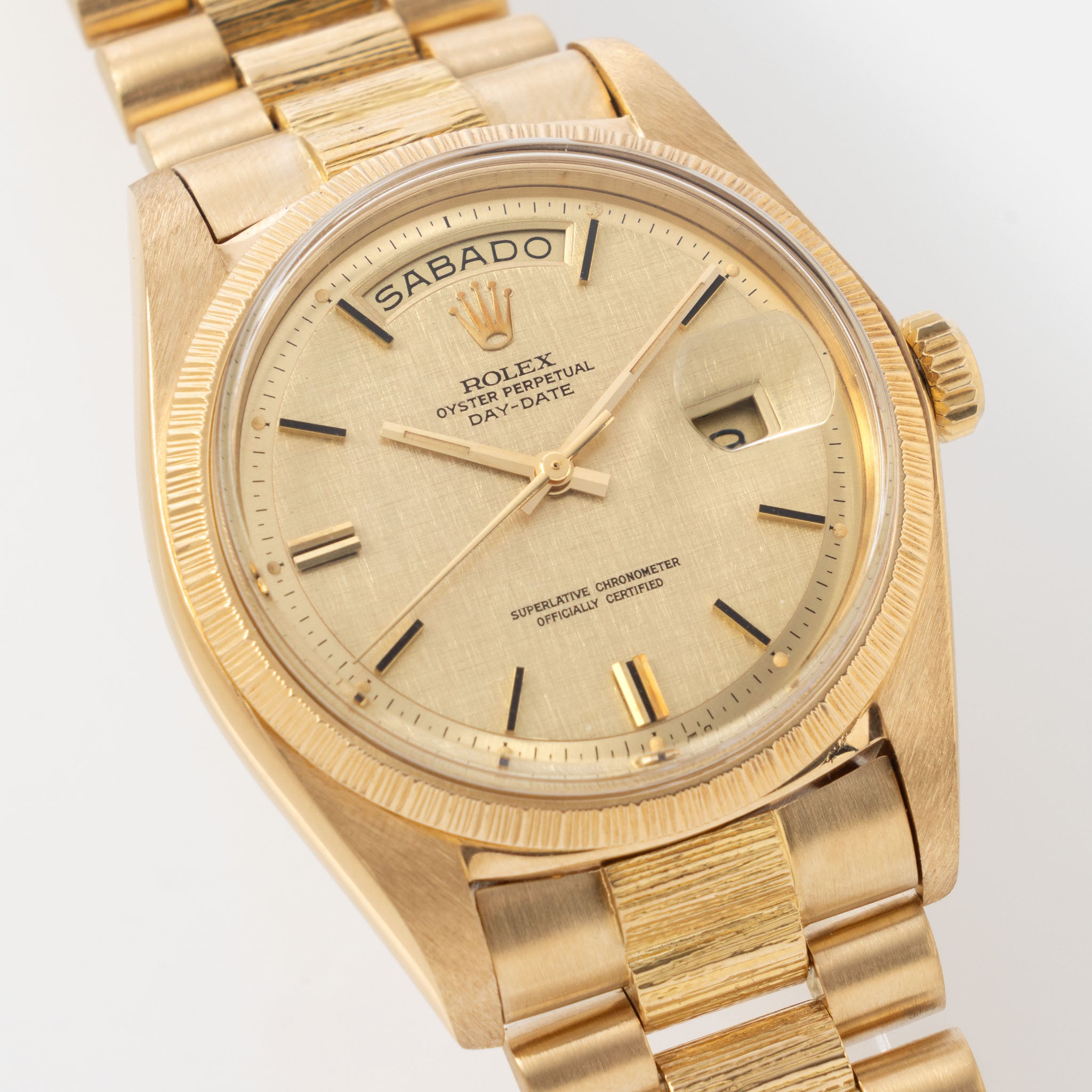 Rolex Day-date Linen sigma dial Bark finish ref 1807