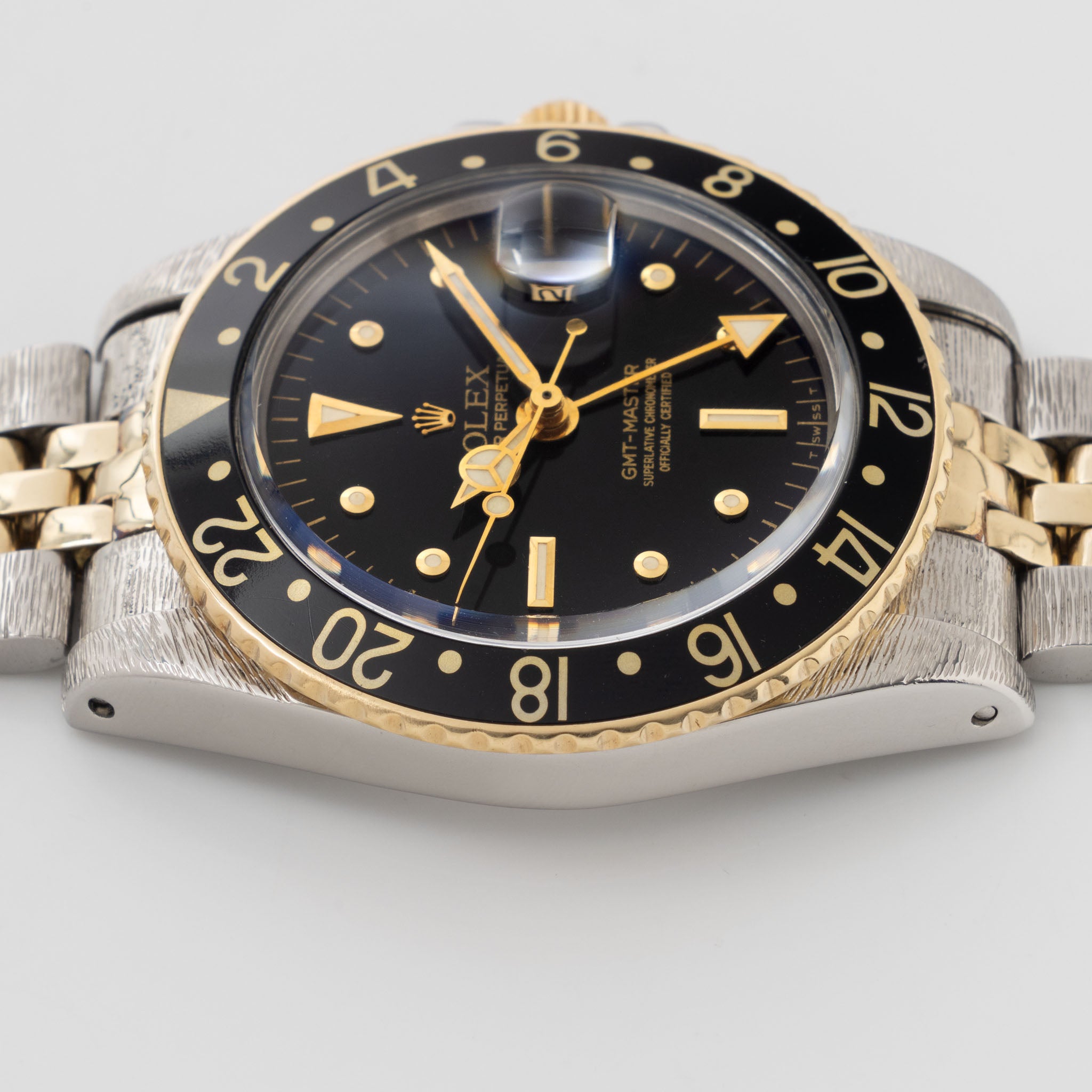 Rolex GMT-master 1675/3 Black Nipple Dial Steel and Gold "John Bull" Finish W3736