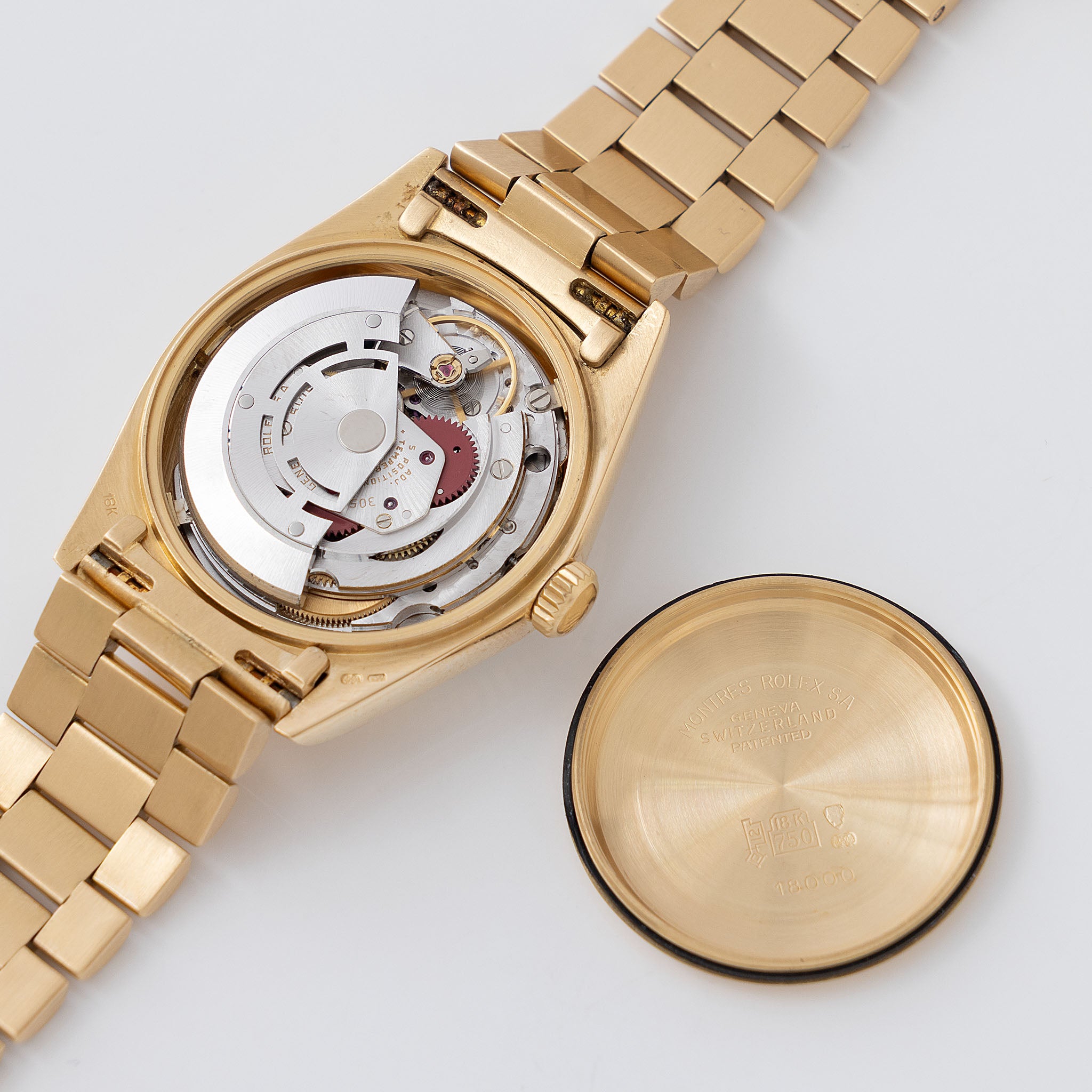 Rolex Day-Date 18038 Porcelain Roman Dial in 18k Yellow Gold