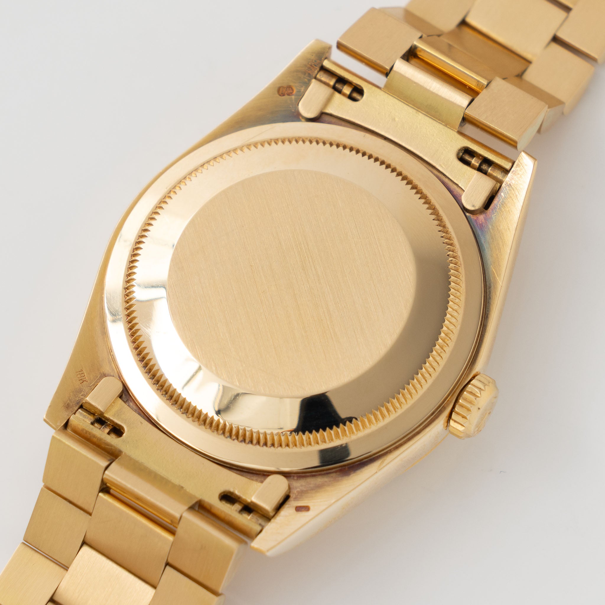 Rolex Day-Date 18238 rare Apricot Stella Dial with Original Guarantee paper in 18k yellow