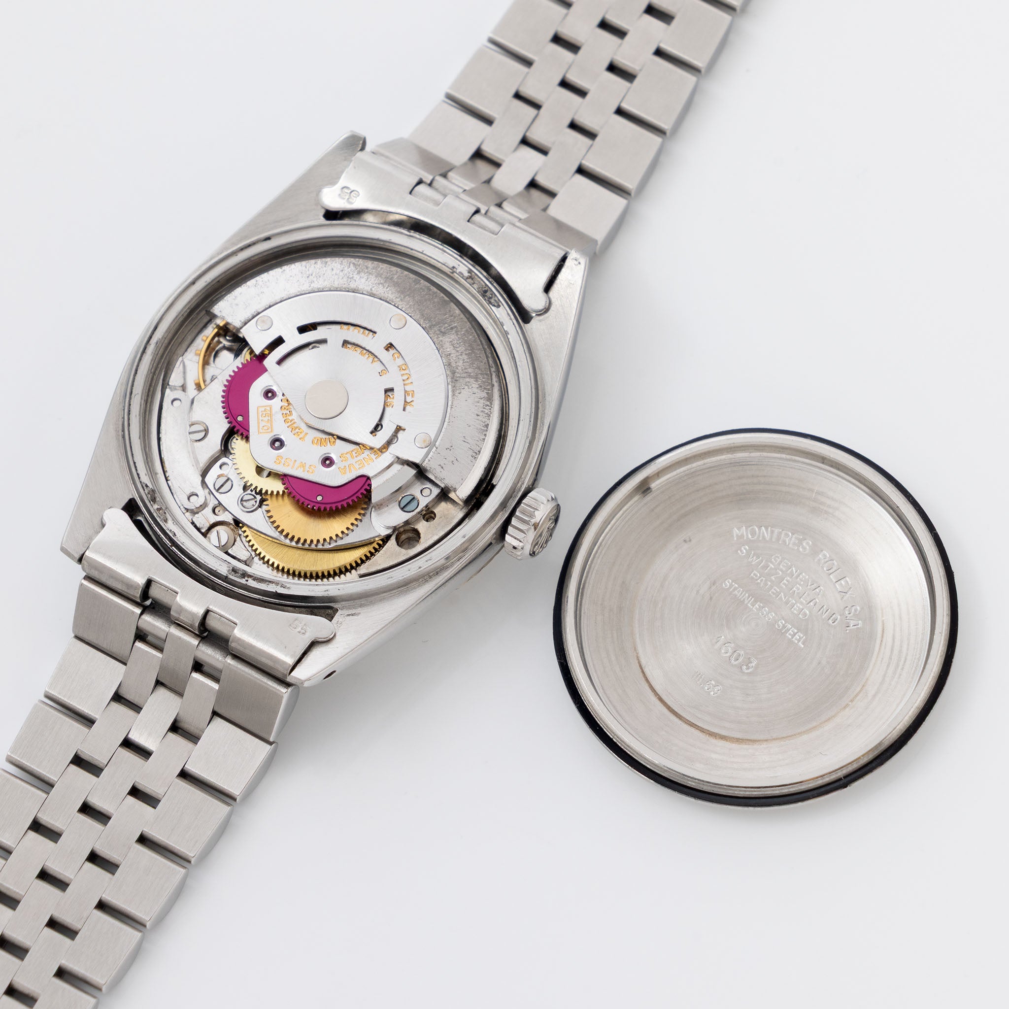 Rolex Datejust 1601 Silver Singer Block Markers Dial