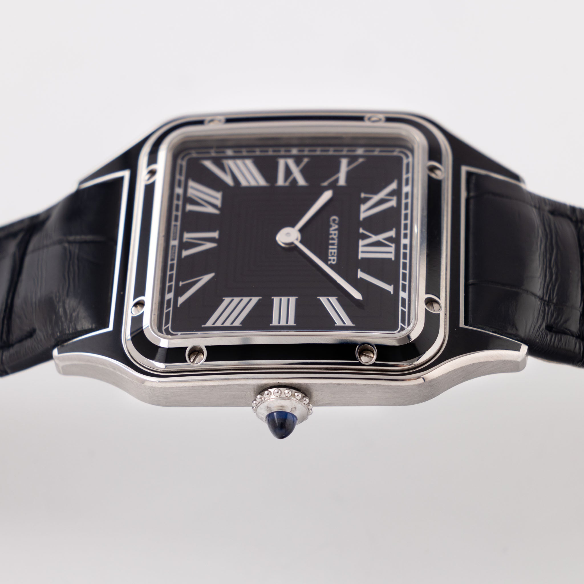 Cartier Santos Dumont Black Lacquered ref. WSSA0046 Box and Paper Set