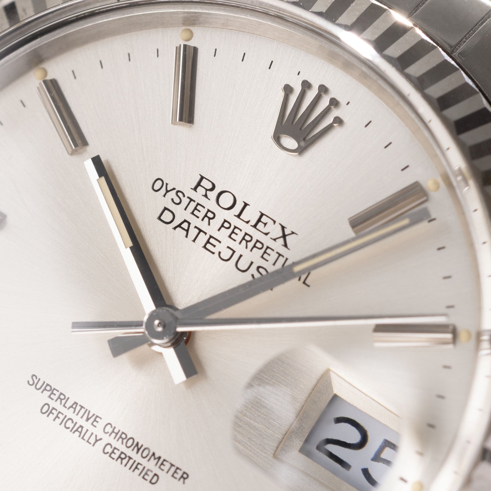 Rolex Datejust 16014 Silver Soleil Dial