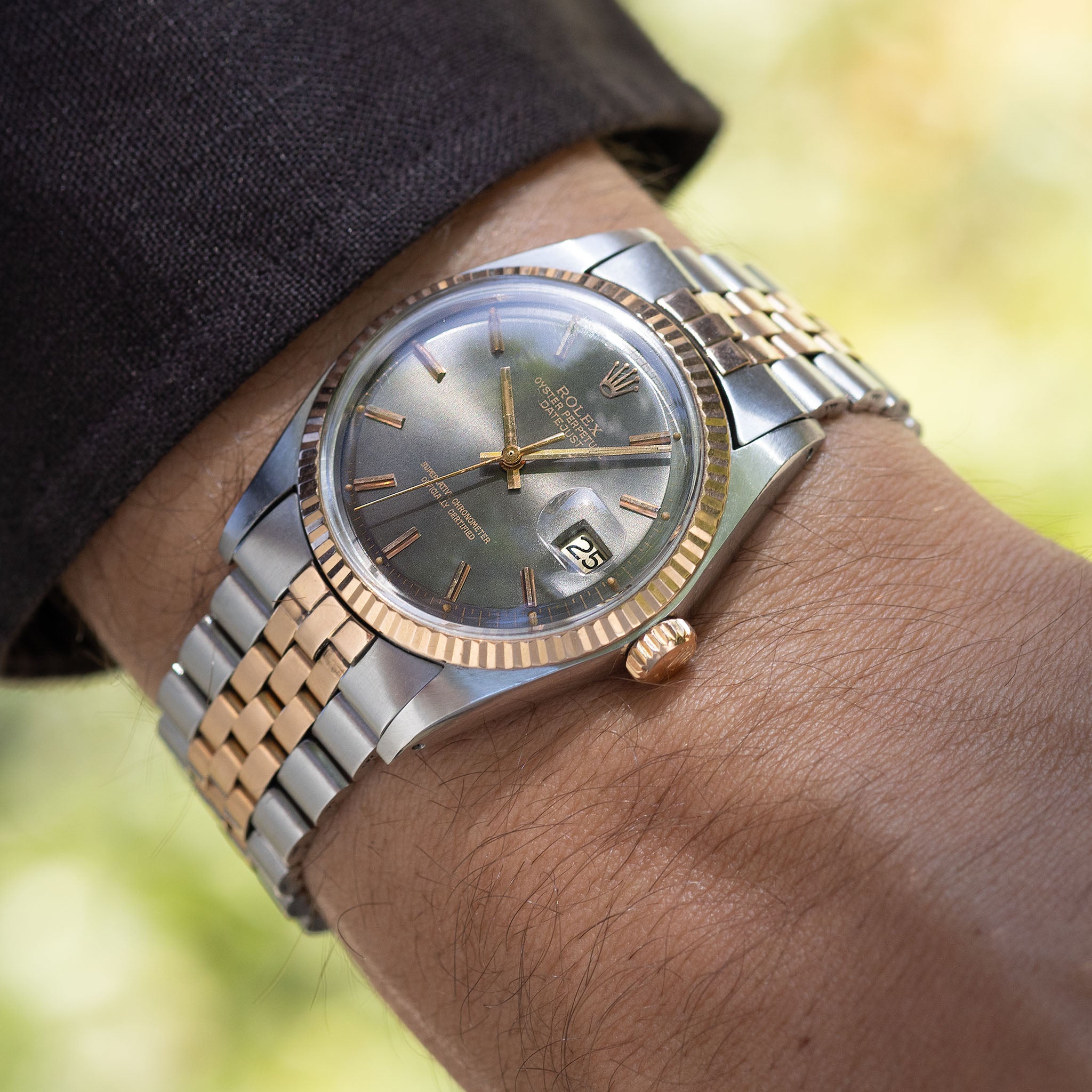 Rolex Datejust 1601 Grey Dial in Steel and 18k Rose Gold