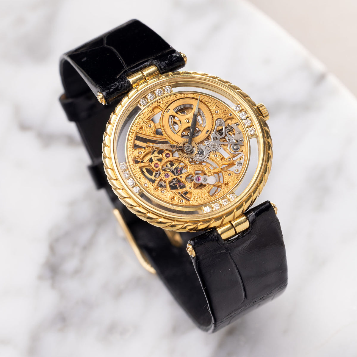 Audemars Piguet 4257/002BA Skeleton Dress Watch in 18k Yellow Gold with Box and Original Guarantee Booklet