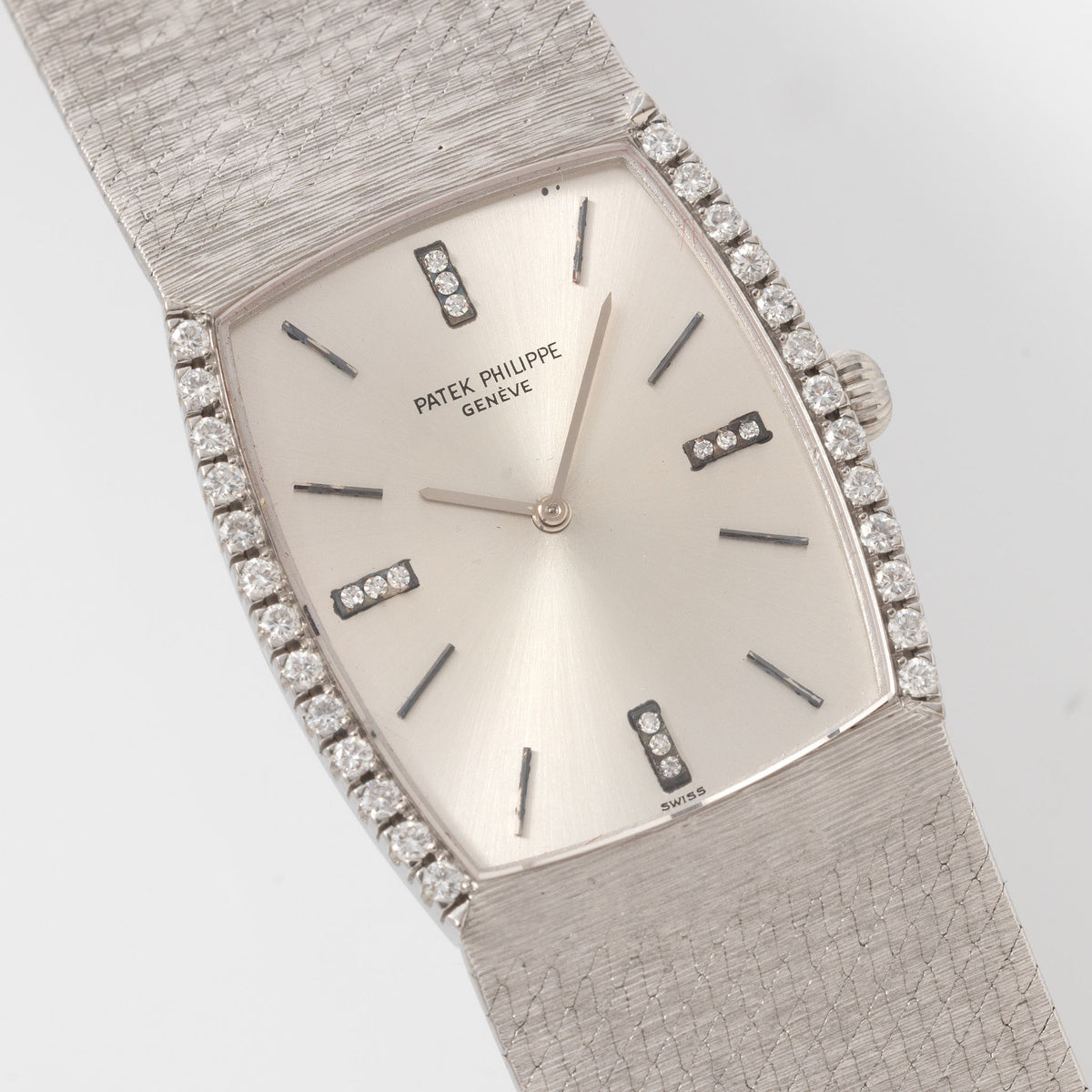 Patek Philippe Gondolo Ref. 3528/4 - Rare Diamond-Set 18K White Gold with Integrated Asprey-Signed Bracelet
