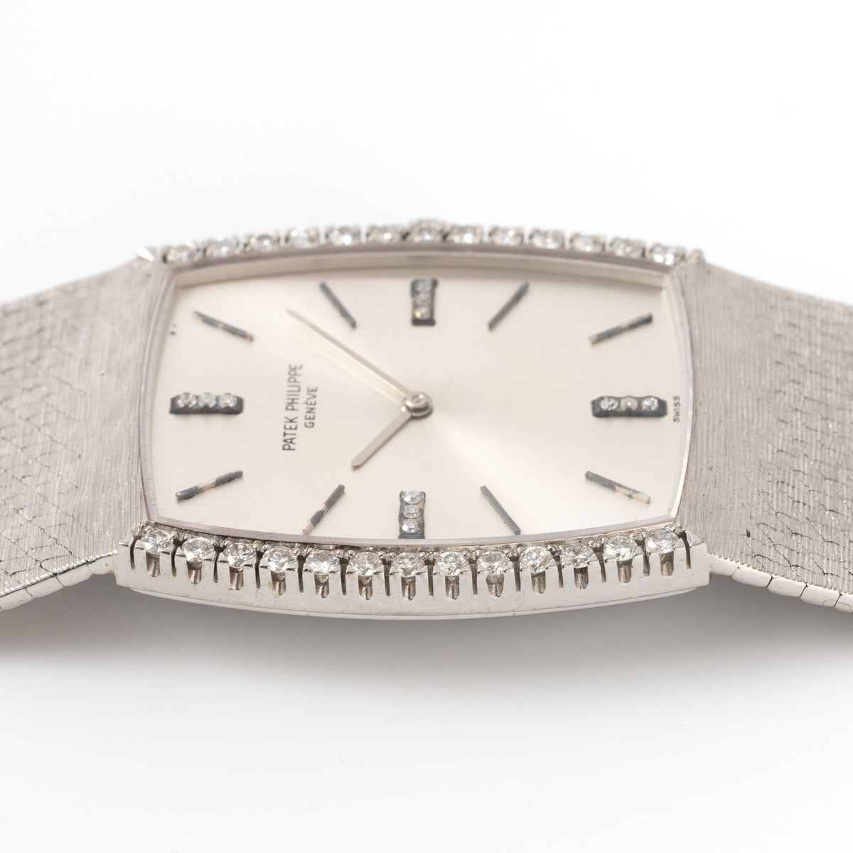 Patek Philippe Gondolo Ref. 3528/4 - Rare Diamond-Set 18K White Gold with Integrated Asprey-Signed Bracelet