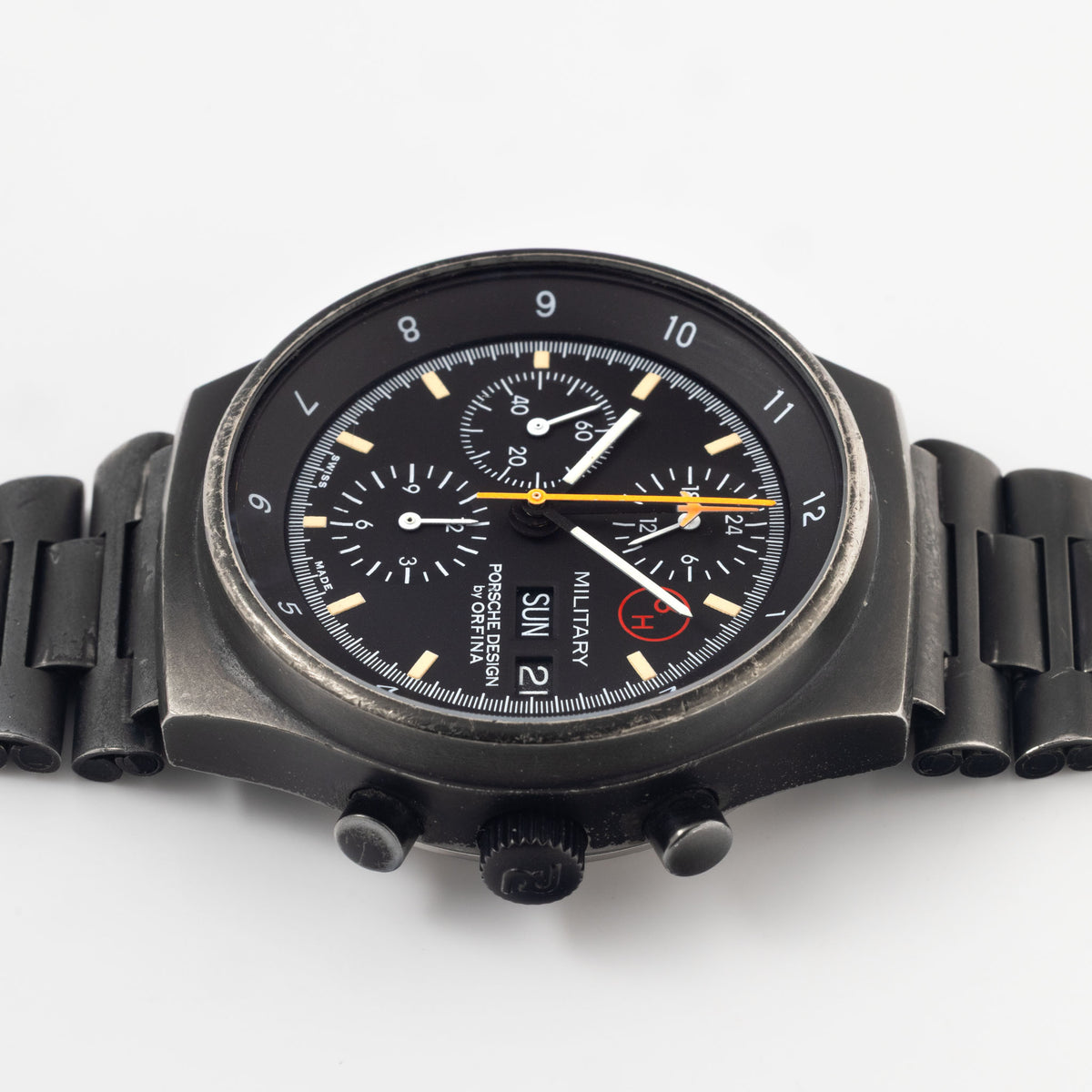 Porsche Design by Orfina Chrono 1 Military 3H Dial Black PVD-Case ref. 7177