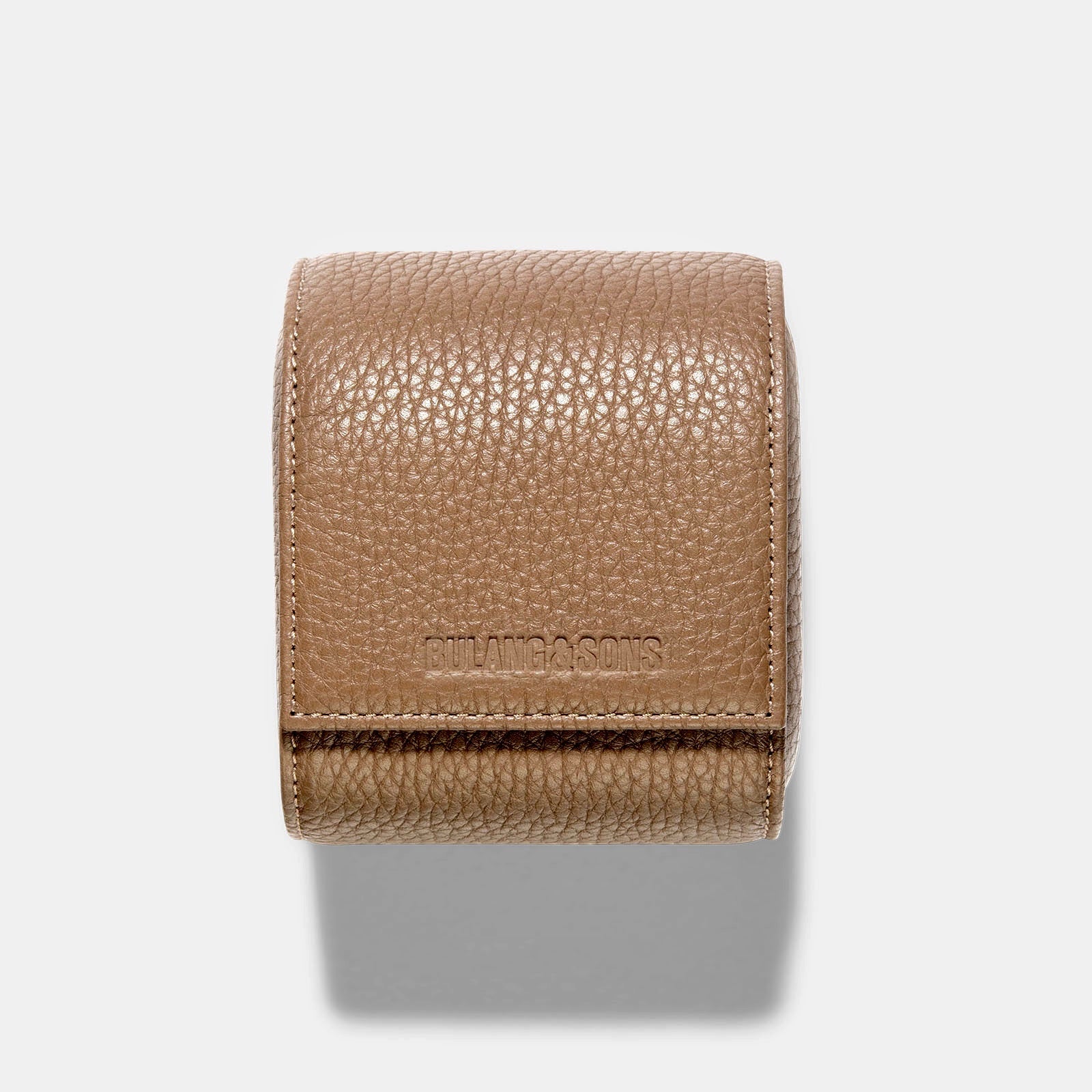Oval Single Watch Taupe Leather Watch Tube by JPM