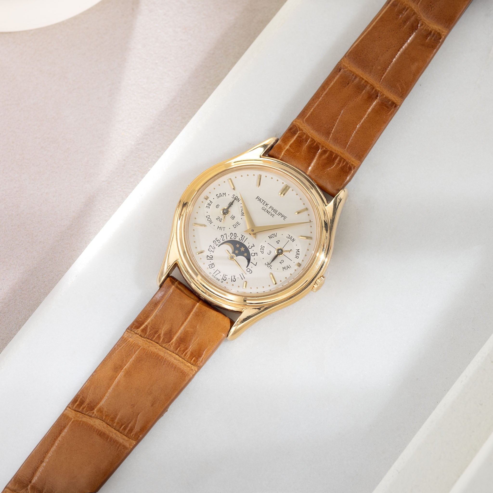 Strap for Patek Philippe 3940 Perpetual – Honey Double-Sided Alligator