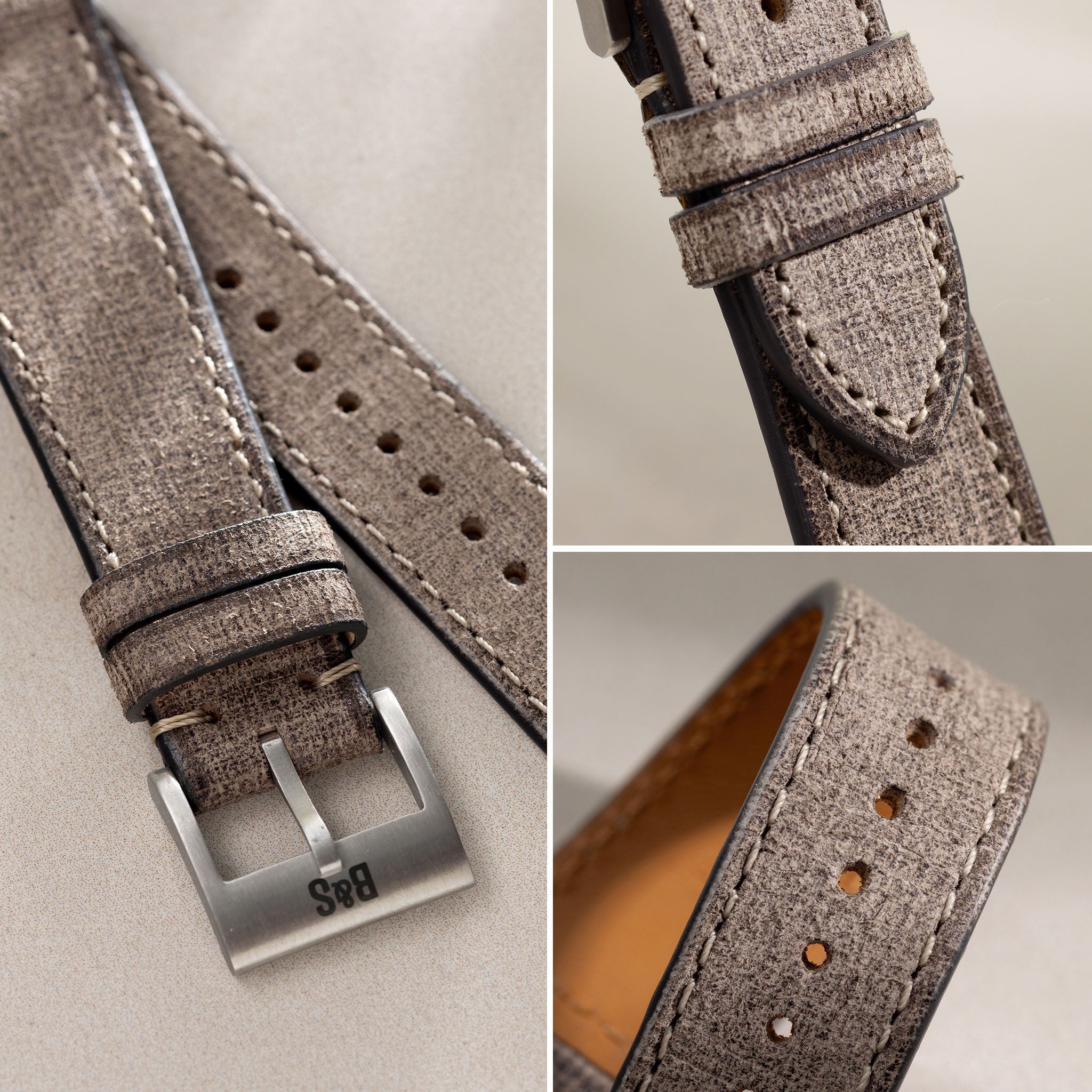 Strap for Rolex Explorer 2 - Linen Leather Elegant Grey (20mm)