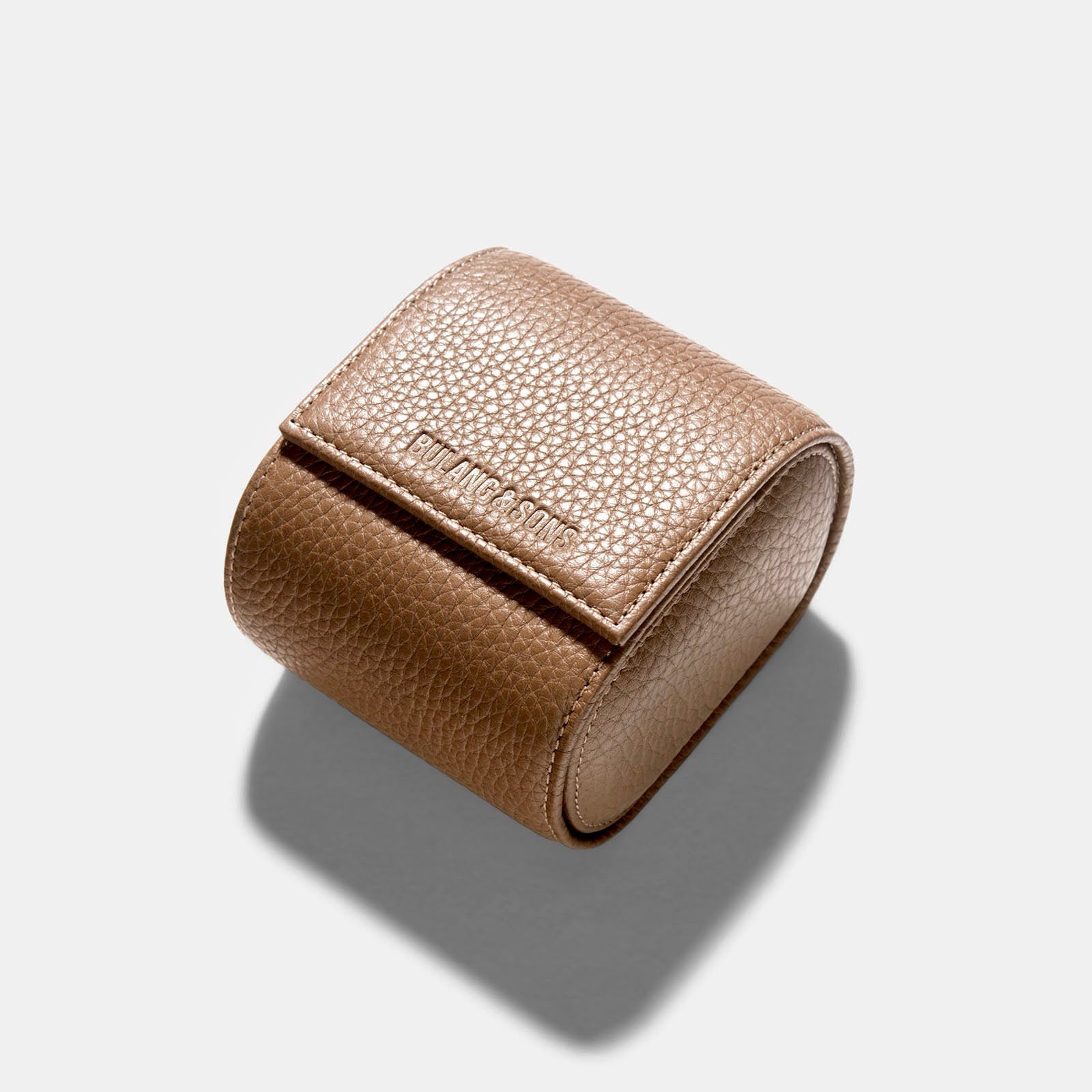 Oval Single Watch Taupe Leather Watch Tube by JPM