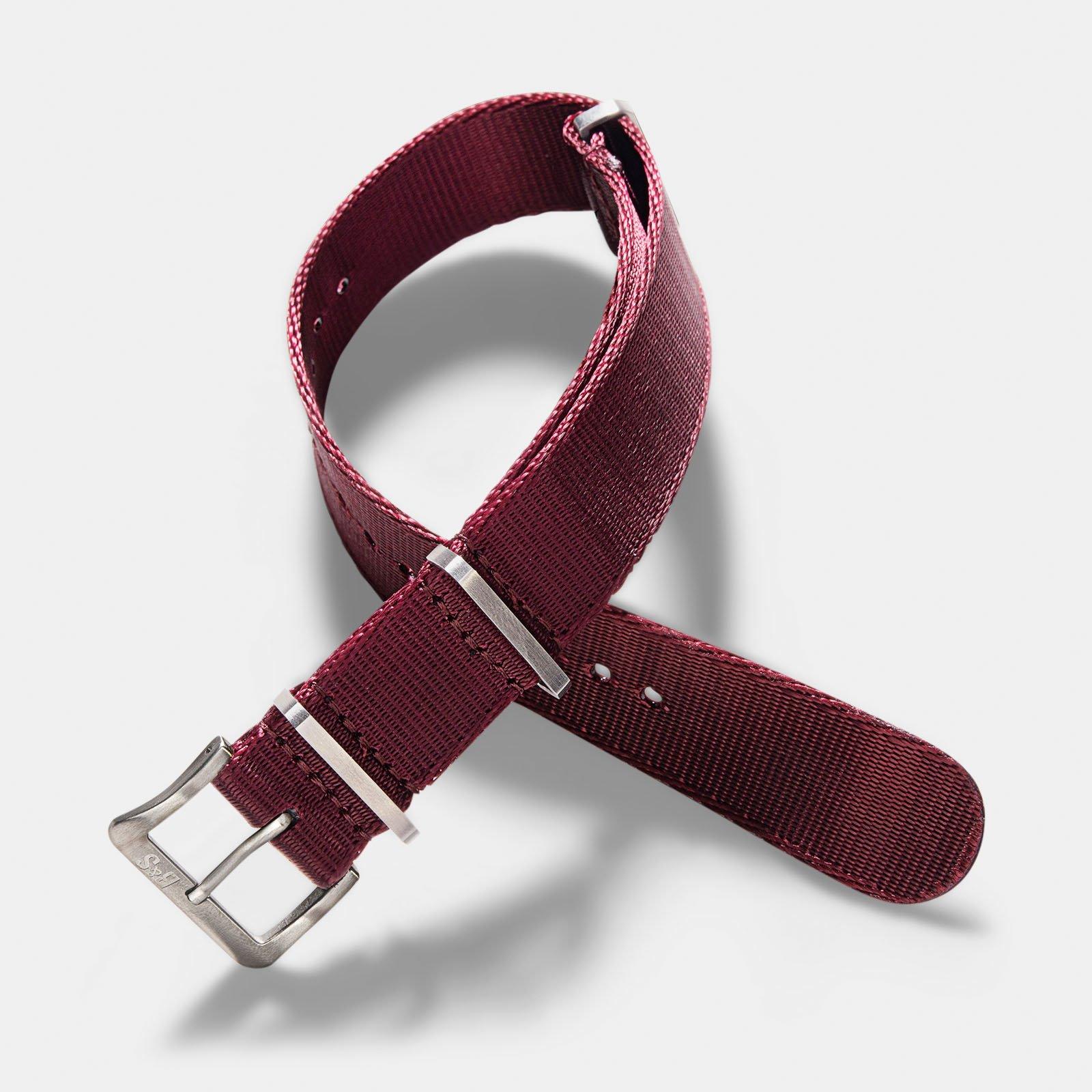 Strap for Rolex Seadweller - Deluxe Nylon Single Pass Burgundy