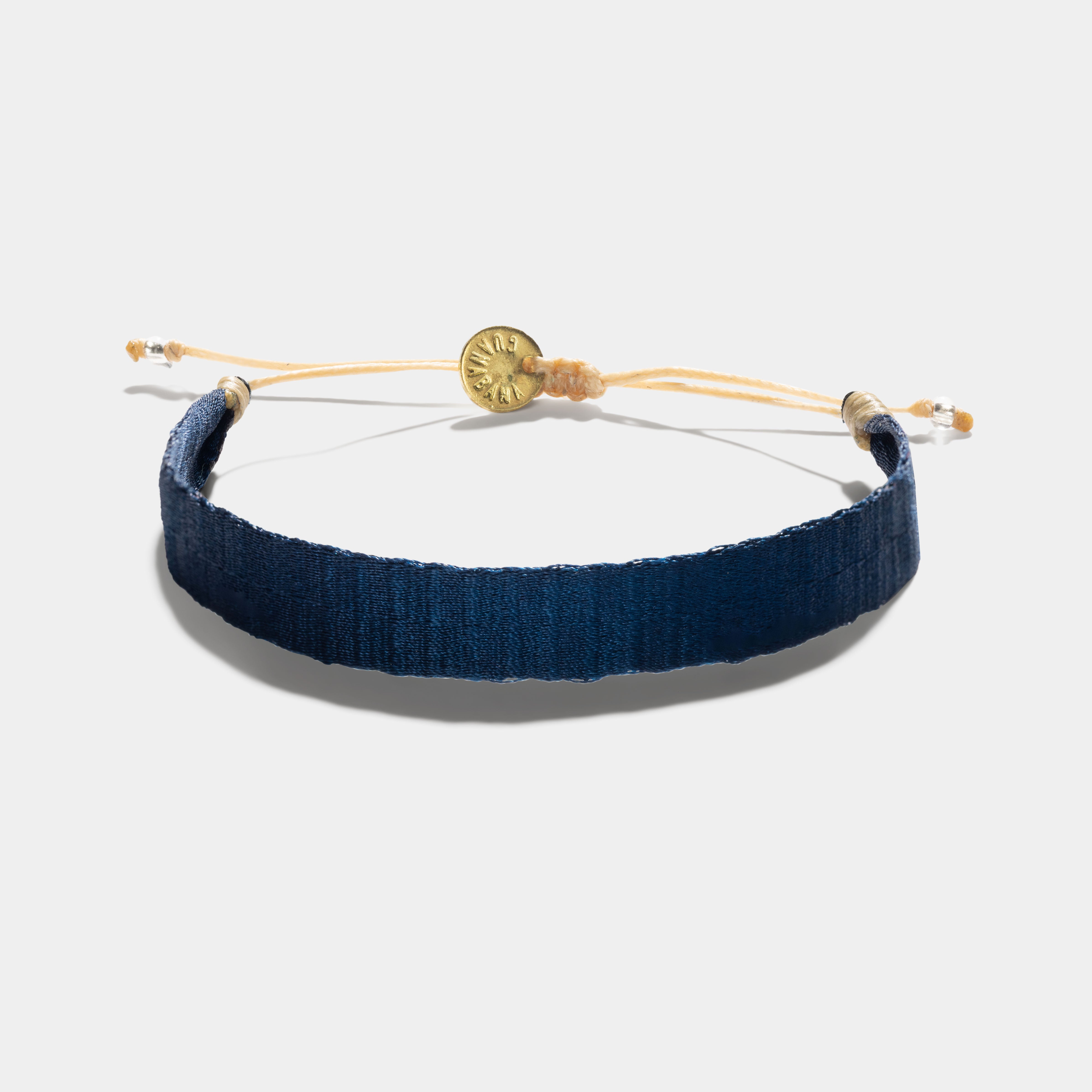 Guanabana Handmade Woven Broad Bracelet Navy Blue