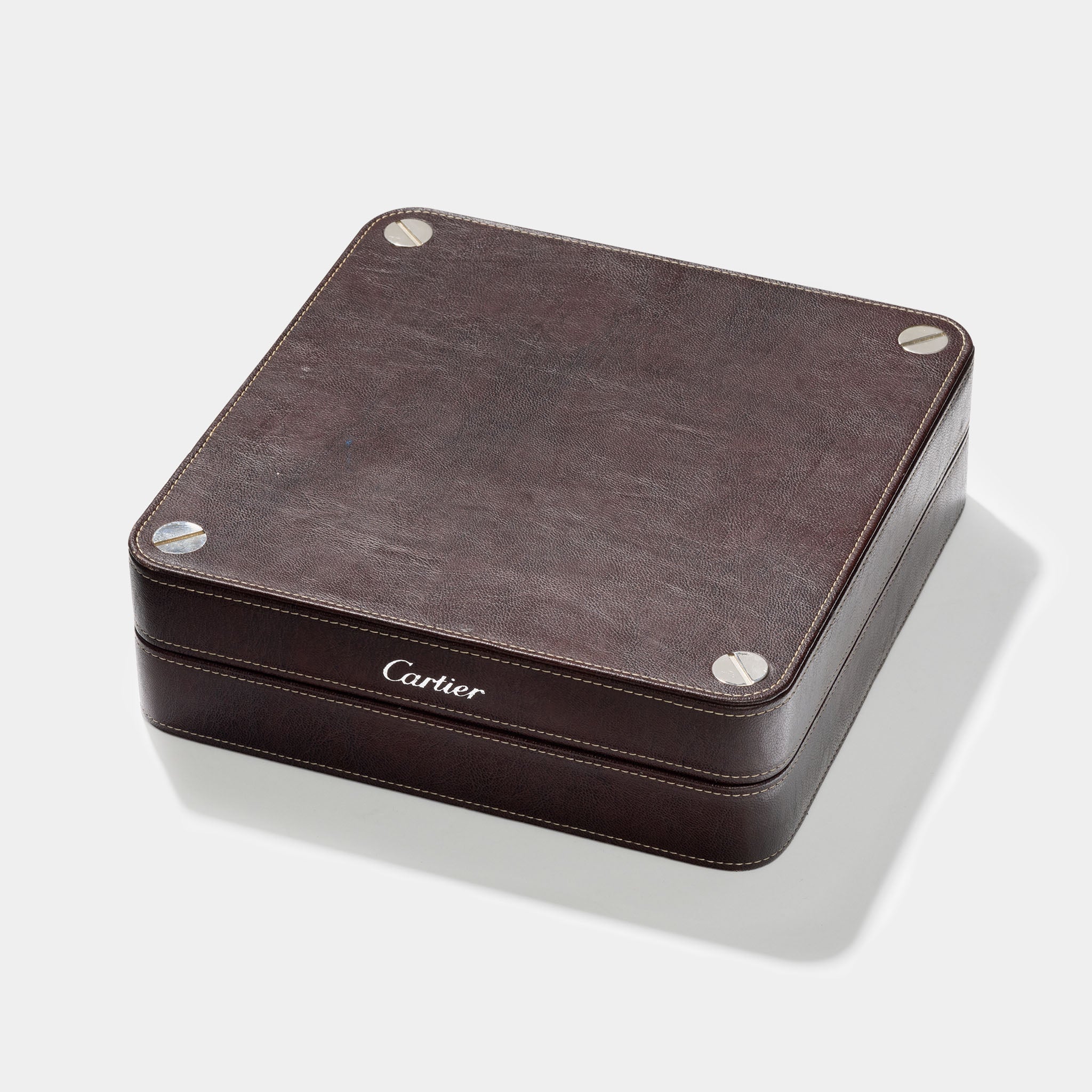 Cartier Four -Watch Brown Leather Watch Box