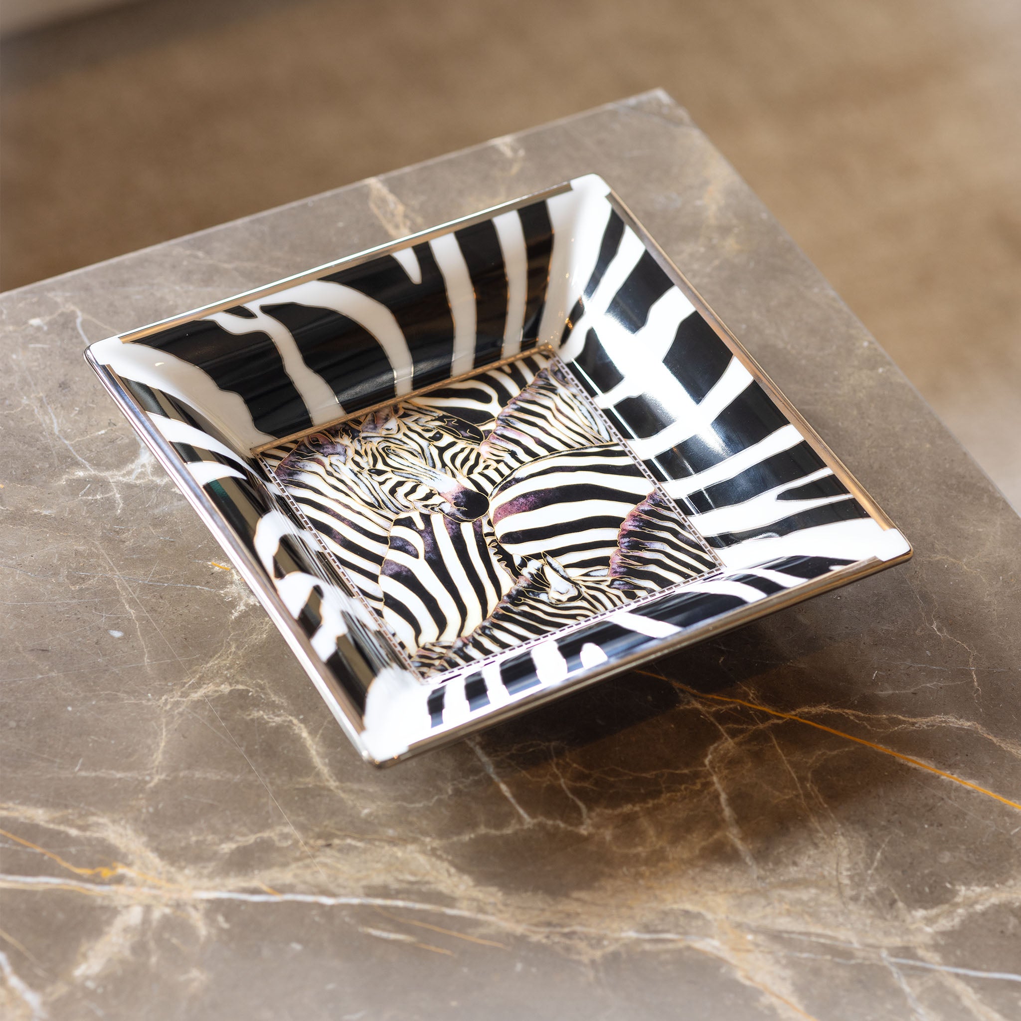 Patek Philippe porcelain "Zebra " Limoges Vide Poche Dish Trinket