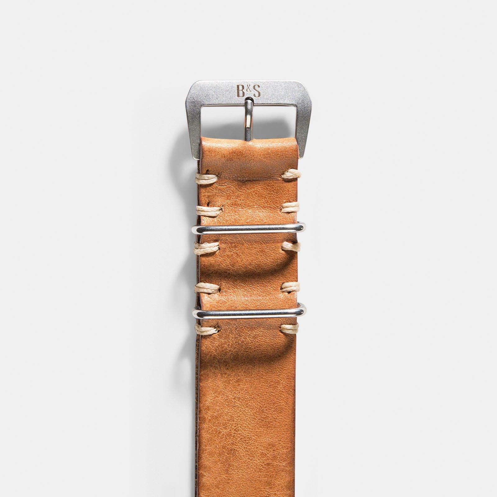 Strap for Rolex Submariner 5513 & 1680 -  Caramel Brown Single Pass Leather