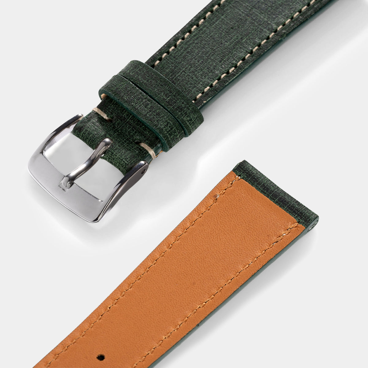 Strap for Rolex Day Date - Linen Leather Elegant Green