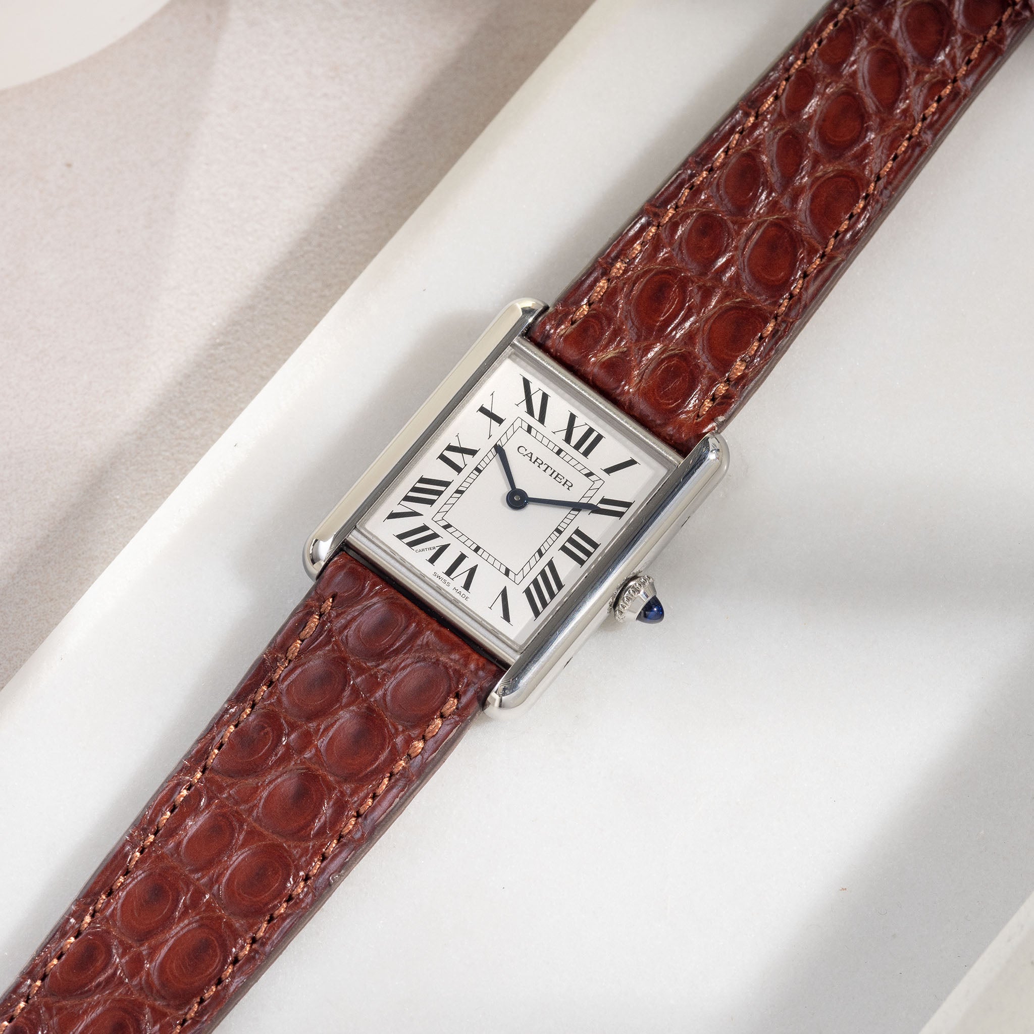 Strap for Cartier Tank Must (2021-today) - Dark Brown Alligator