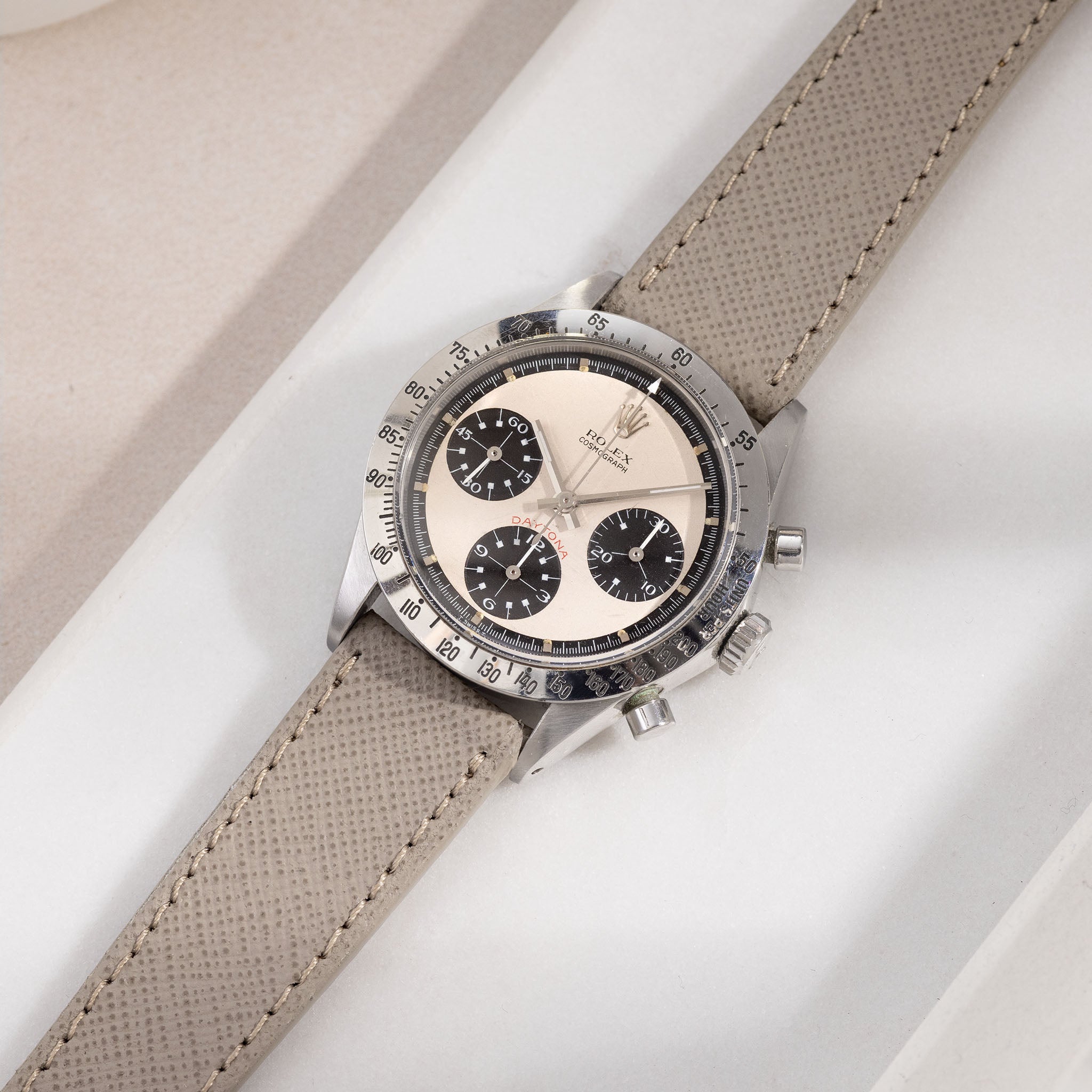 Saffiano Taupe Leather Watch Strap