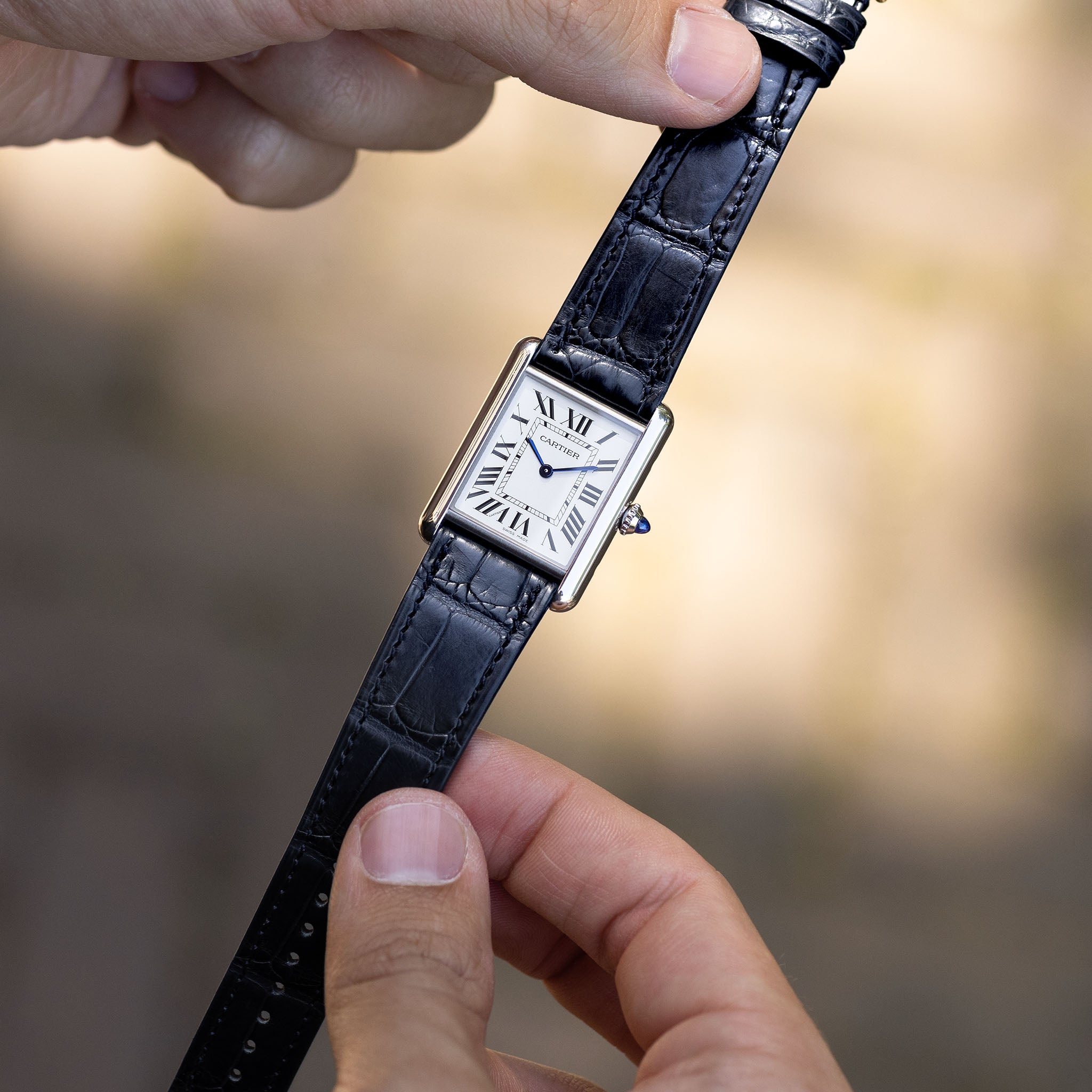 Premium Alligator Fullcut Black Watch Strap