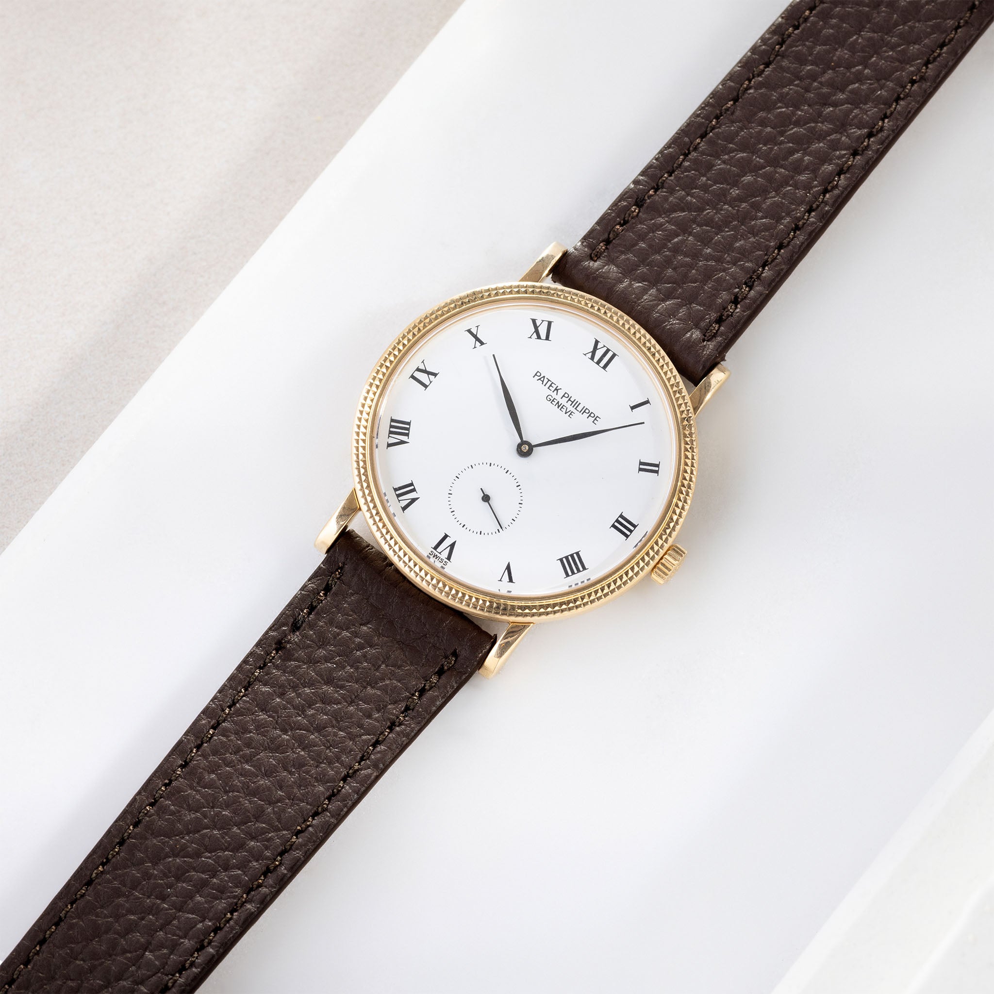 Strap for Patek Philippe Calatrava - Dark Brown Grana Leather