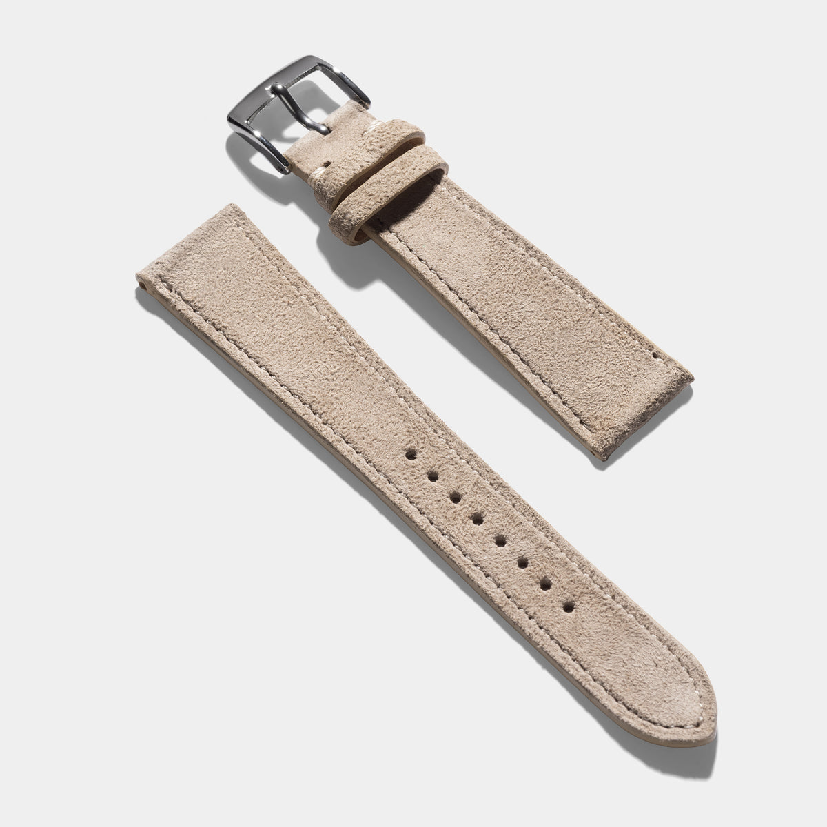 Goatskin Suede Leather Watch Strap - Soft Sand