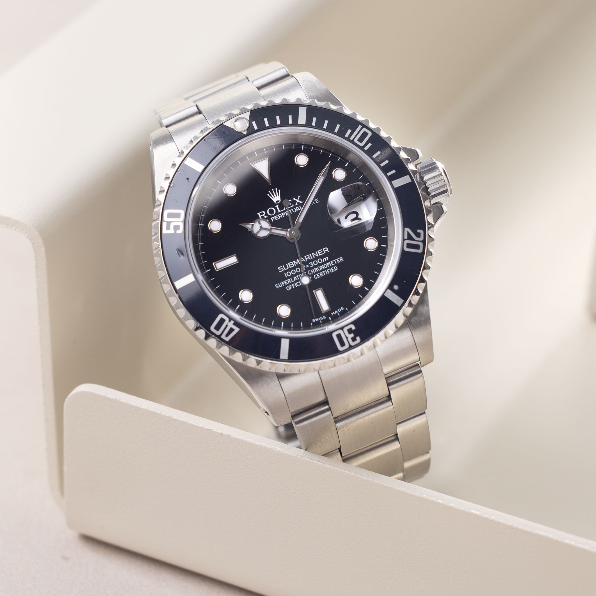 Rolex Submariner Date Ref. 16610 "Swiss Made" Dial with Warranty Paper