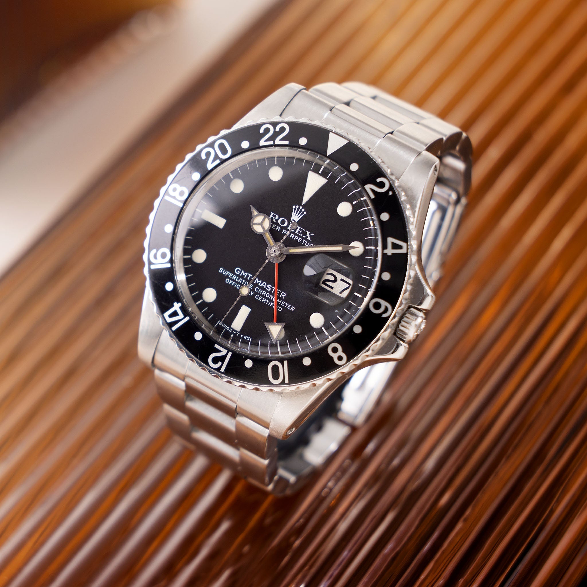 Rolex GMT-Master 1675 Mk4 Dial “Vanilla Patina” with 2 Bezel Inserts