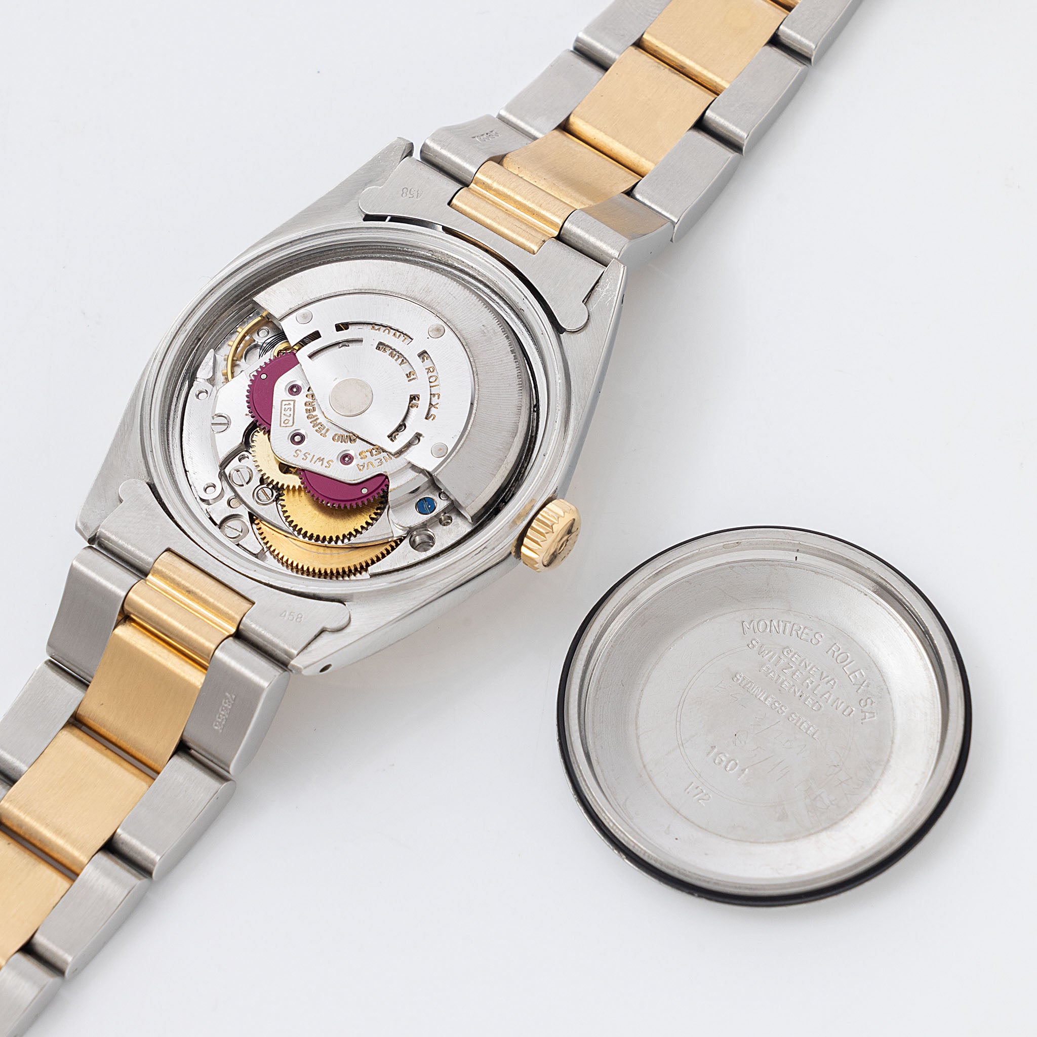 Rolex Datejust Silver linen dial in steel and gold ref 1601 /3