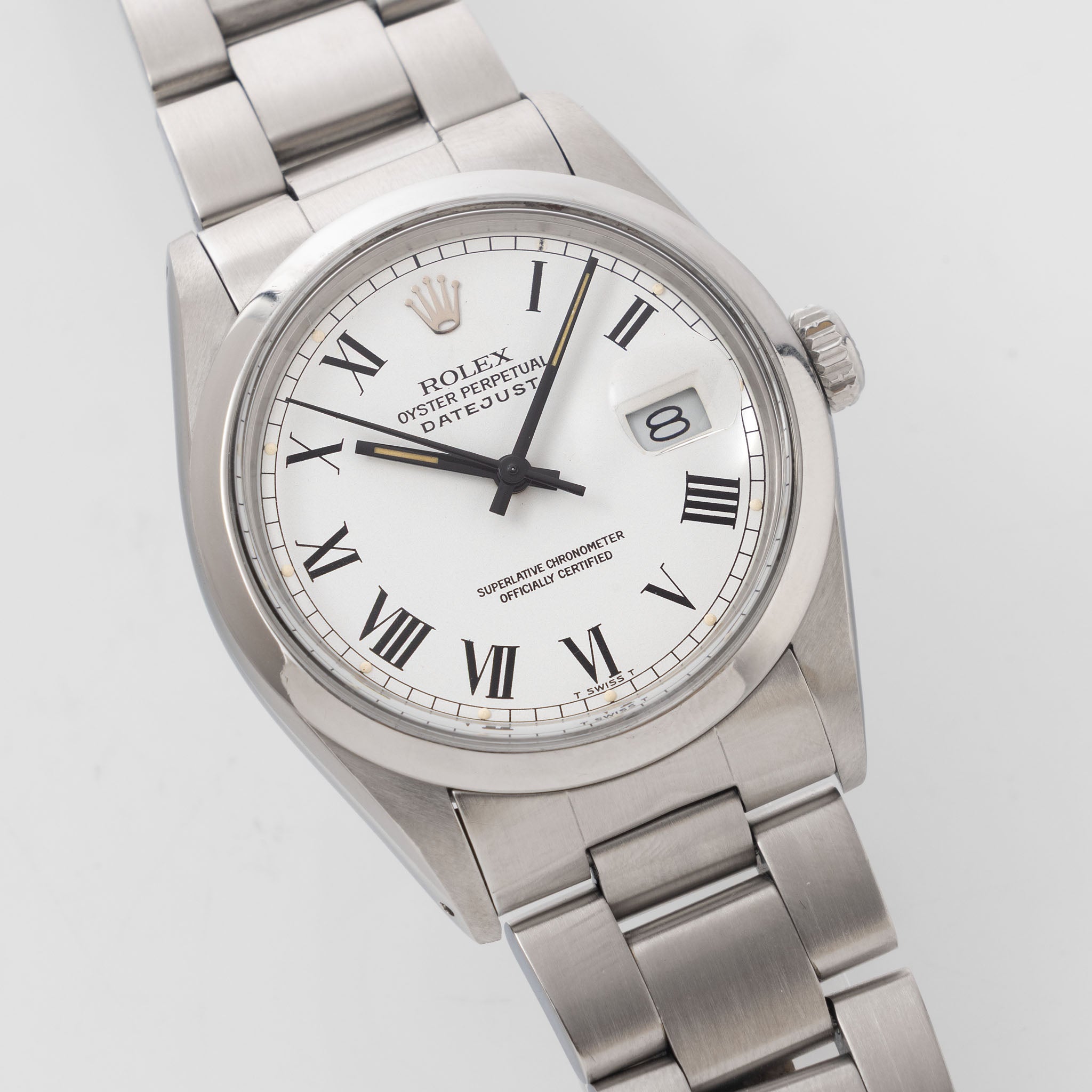 Rolex Datejust white Buckley dial ref 16000