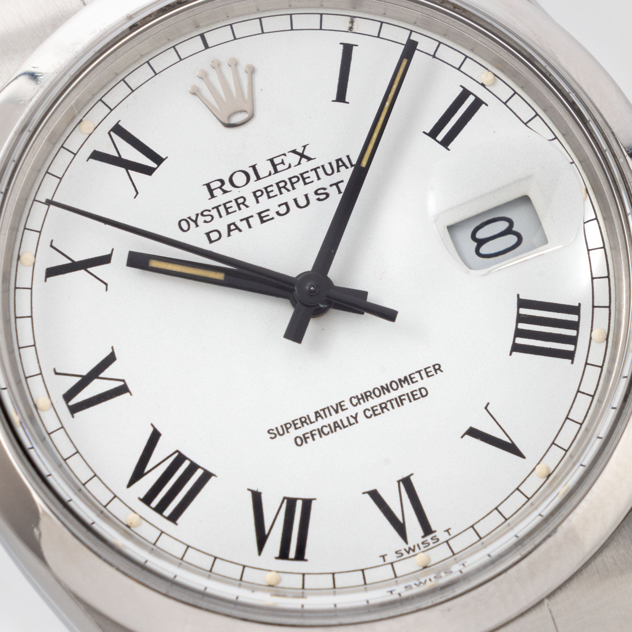 Rolex Datejust white Buckley dial ref 16000