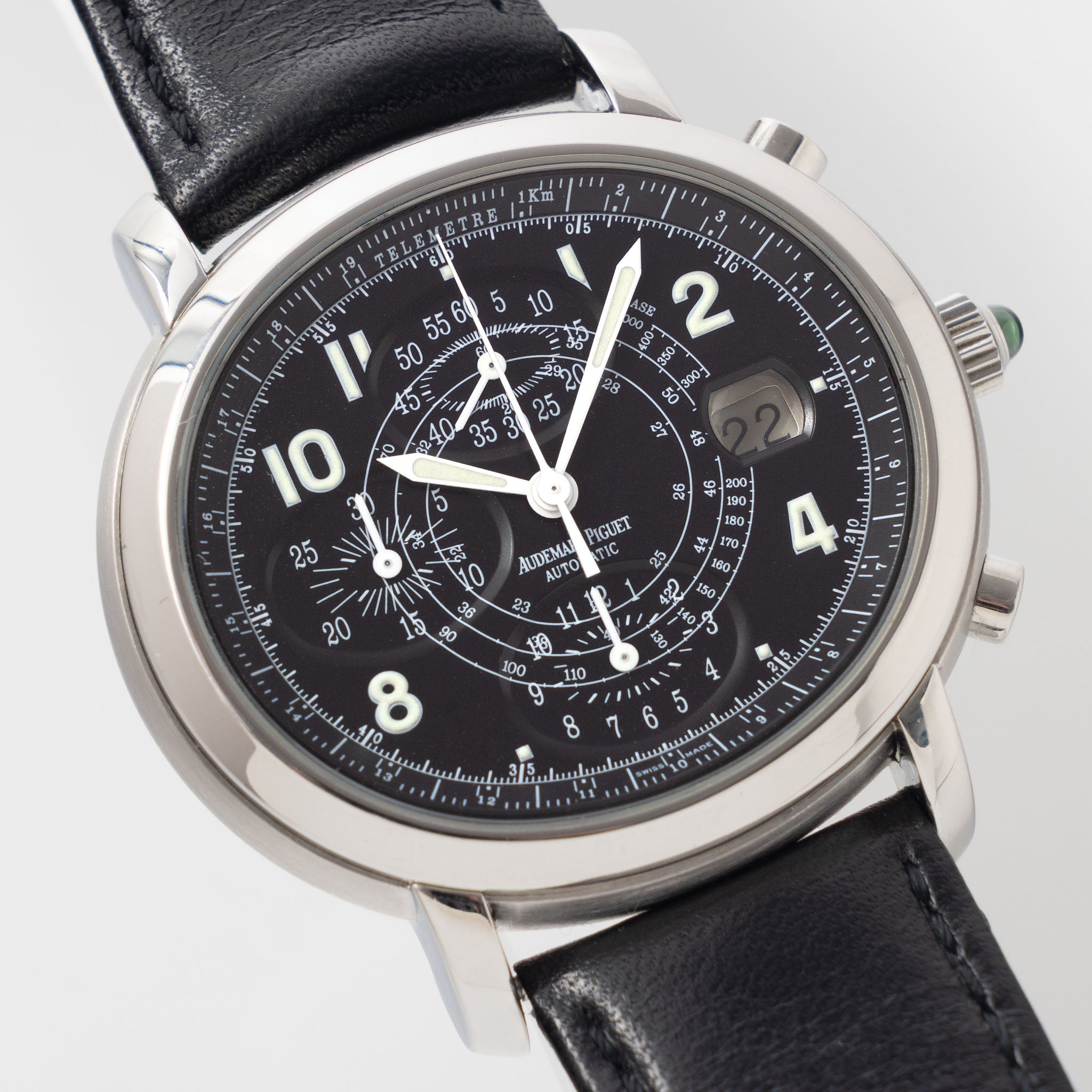 Audemars Piguet Millenary chronograph black dial ref 25822st with original certificate of origine