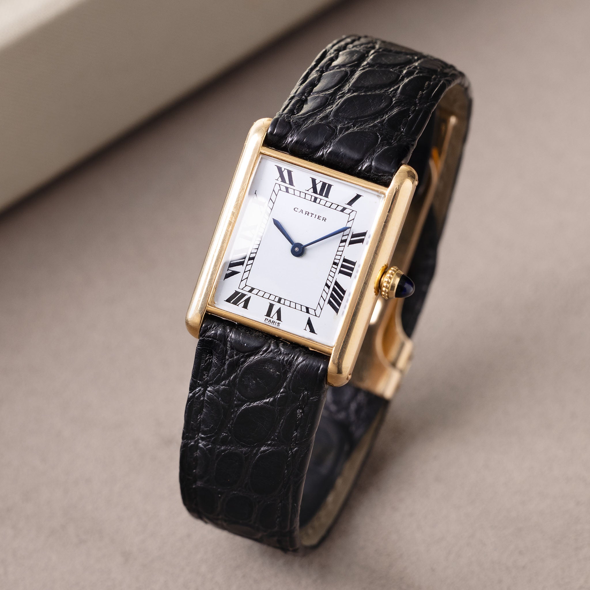 Cartier Tank Louis Rare Jaeger Movement in 18k yellow gold Paris Dial Pre-merger