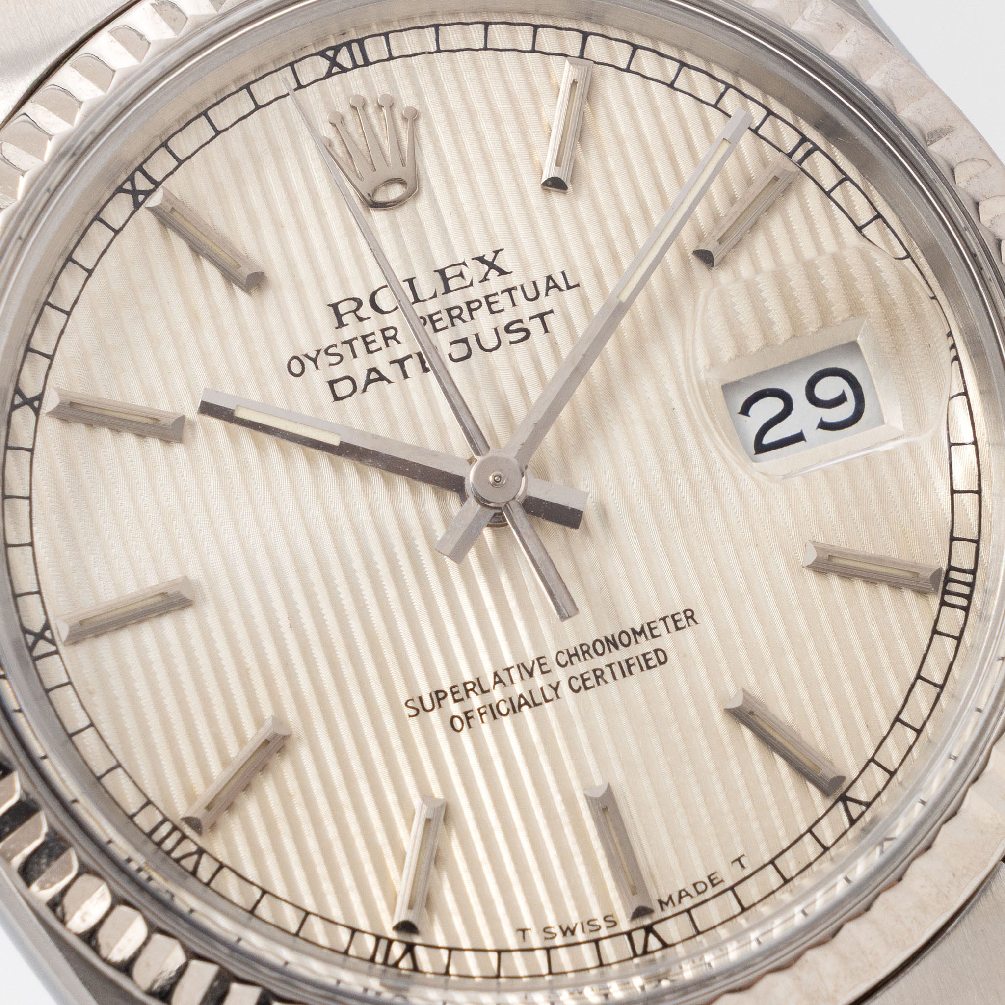 Rolex Datejust 16014 Silver Tapestry Dial