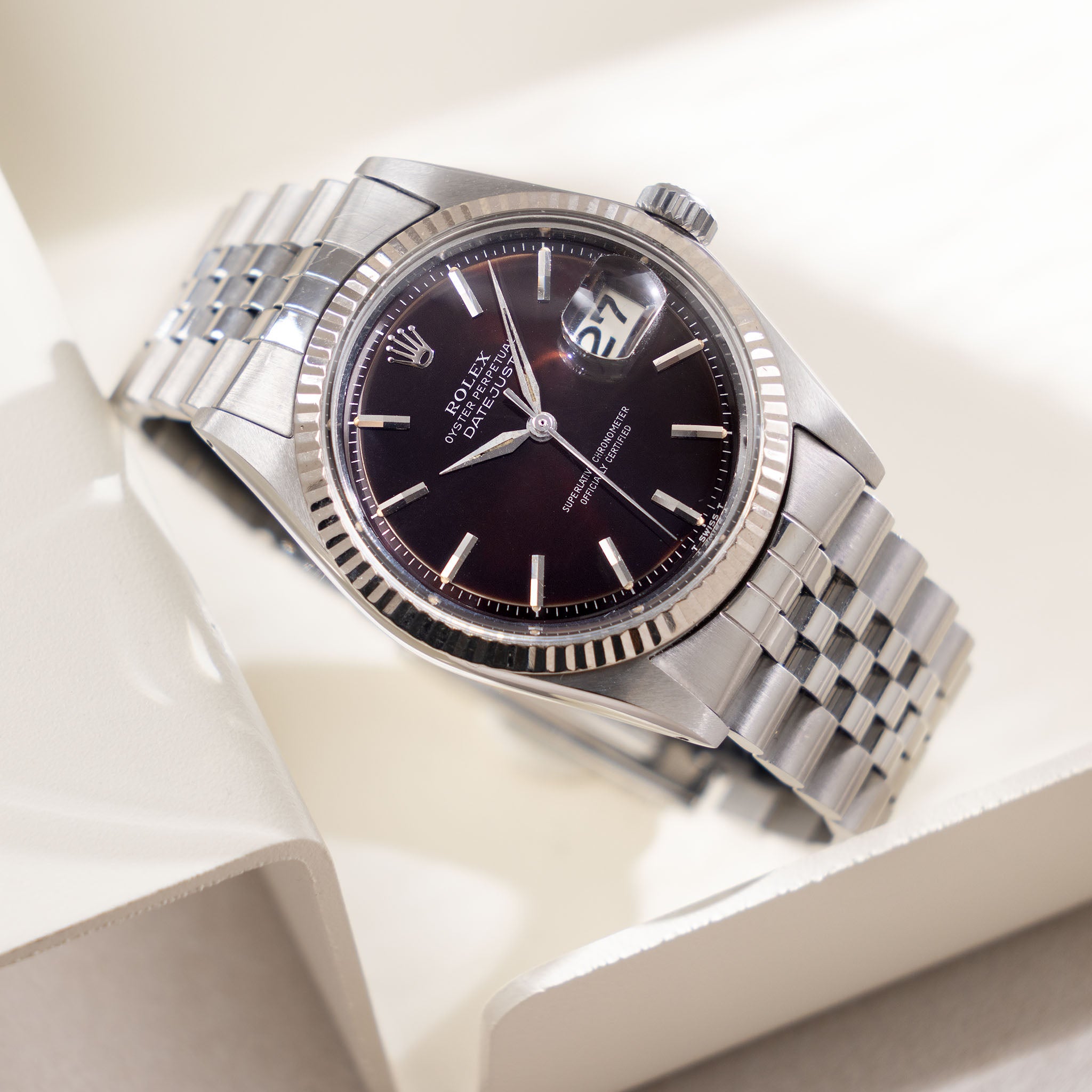 Rolex Datejust 1601 Tropical Gloss Dial Silver Print 